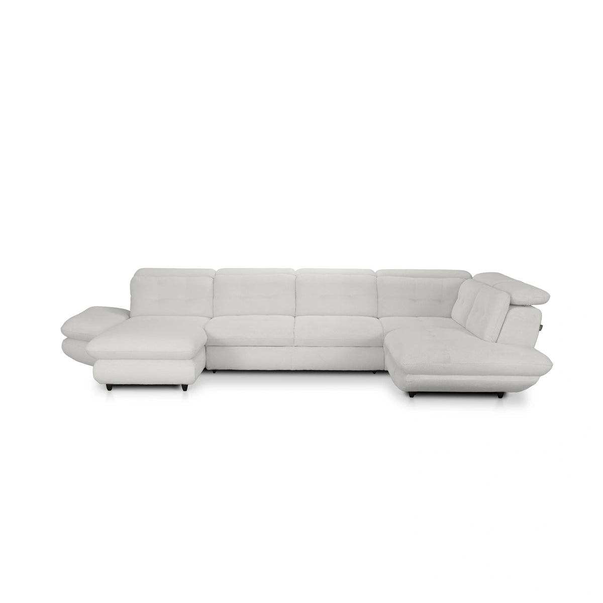 Coltar living SIENA U, sezlong stanga, stofa gri - Frisco G706, 397x234x100 cm