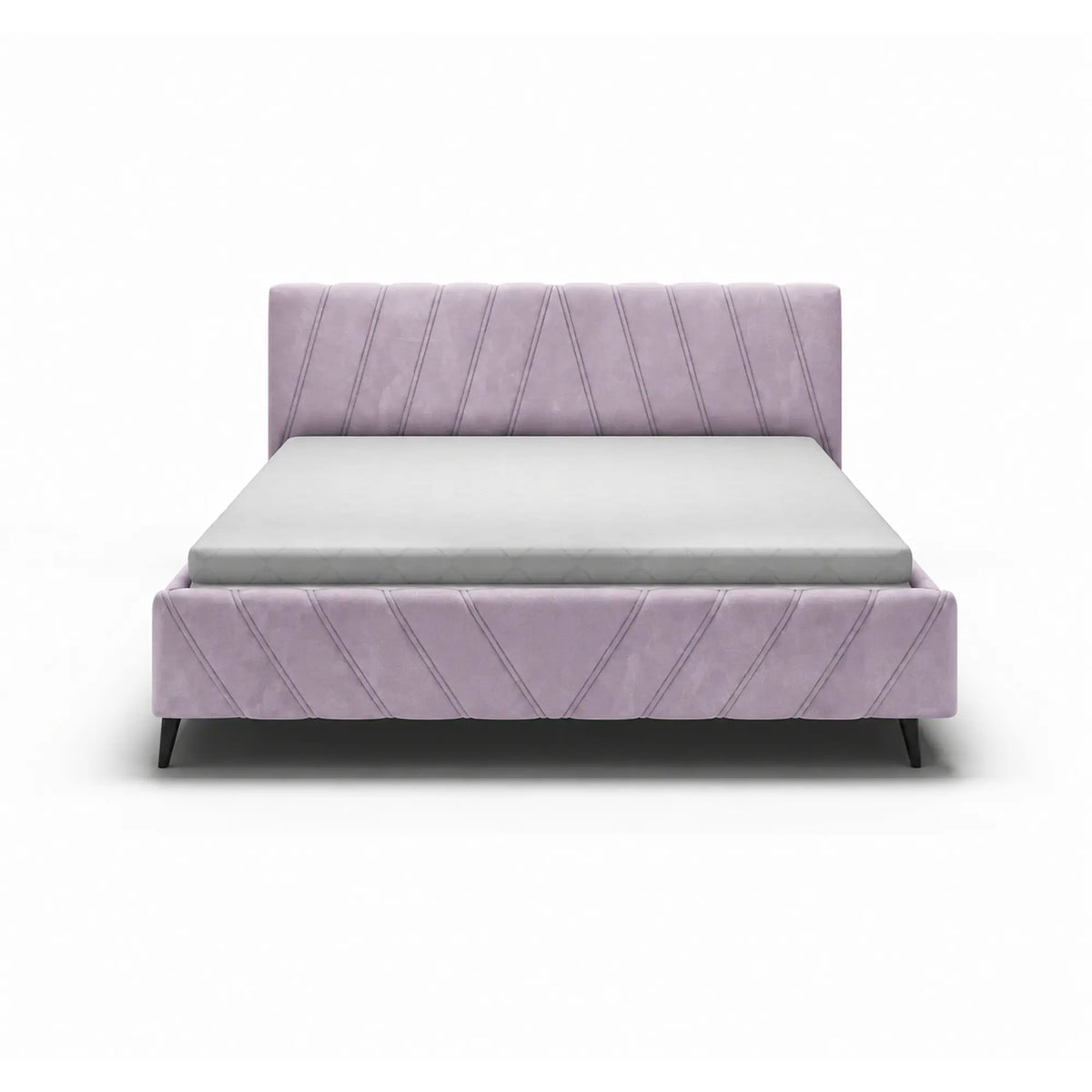 Pat CALYPSO SR 160x200, stofa catifelata roz prafuit - Riviera 62, cu somiera din lemn