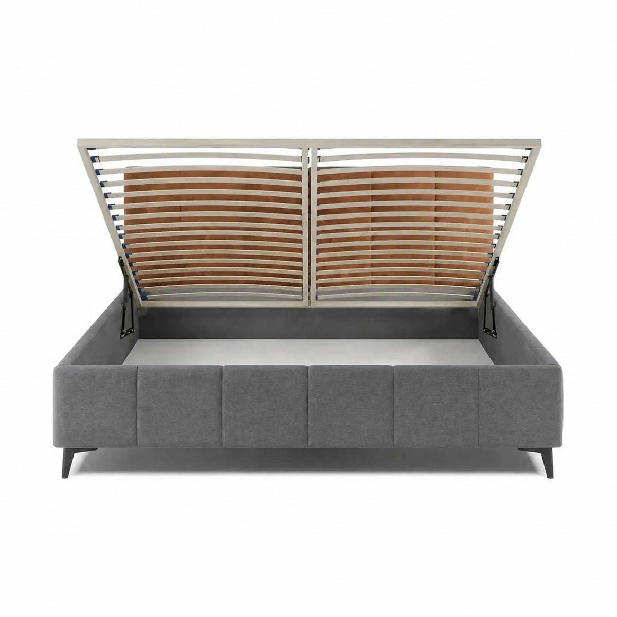Pat NAOMI SR 180x200, stofa catifelata gri - Palladium 16, somiera metalica si sistem de reglare