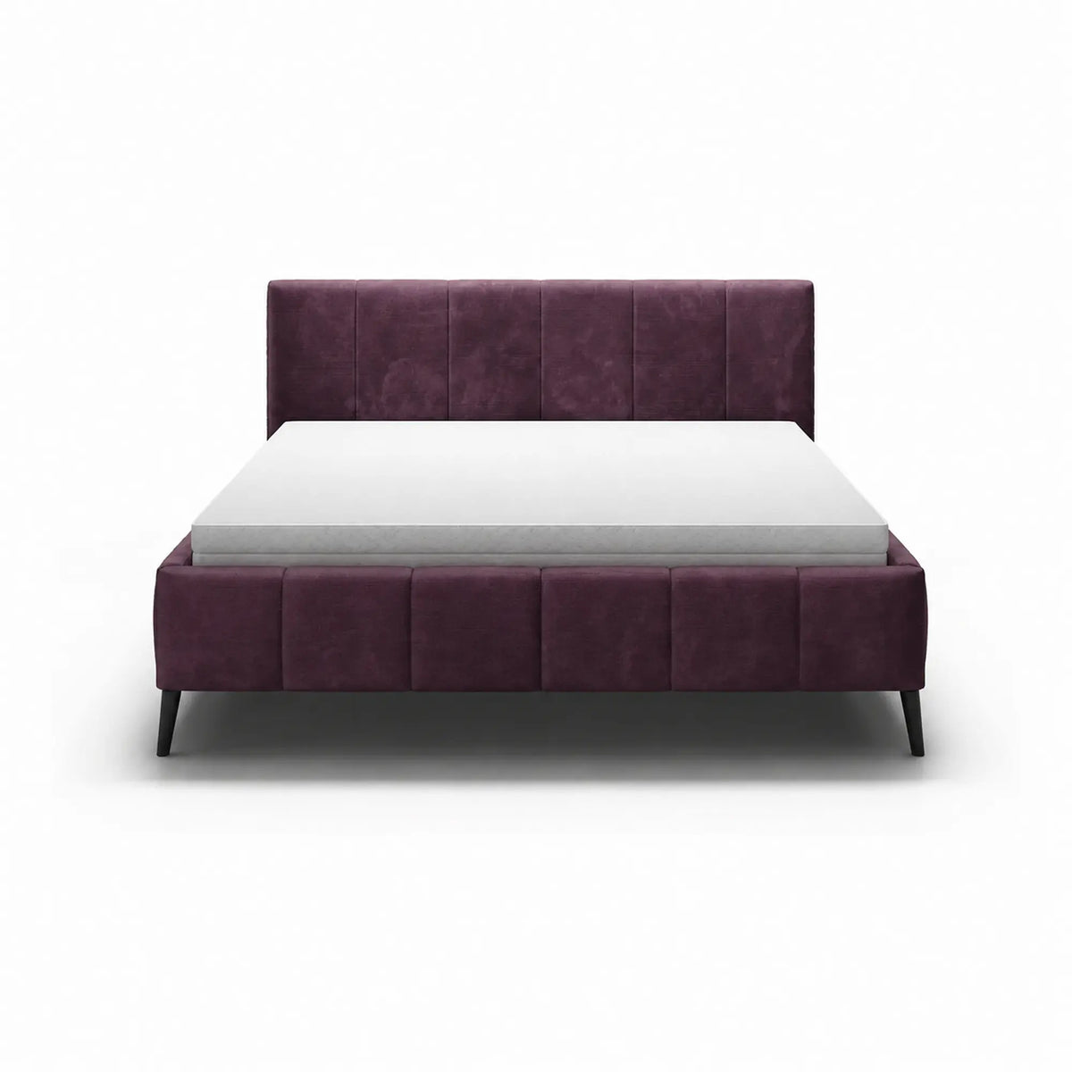 Pat RIVA SR 160x200, stofa catifelata violet - Whisper 14, cu suport saltea si sistem de reglare