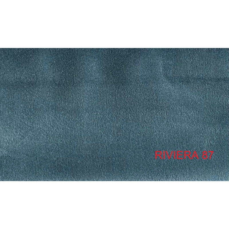 Canapea GANDI extensibila 160, stofa catifelata albastru Riviera 87, Gama Premium, functie de dormit, 227x102x95 cm