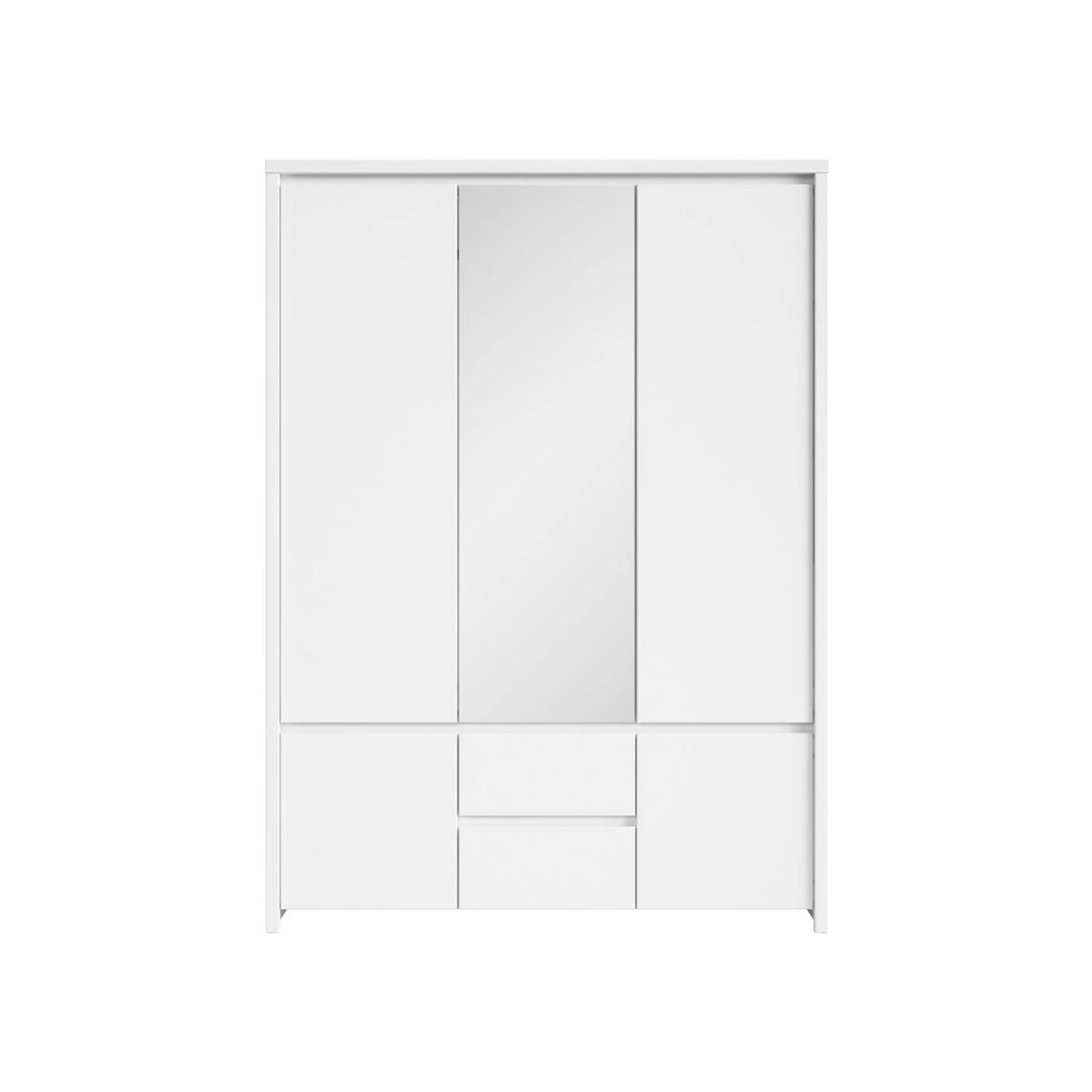 Dulap KASPIAN, alb, PAL, cu 5 usi si 2 sertare, 154x56x211 cm