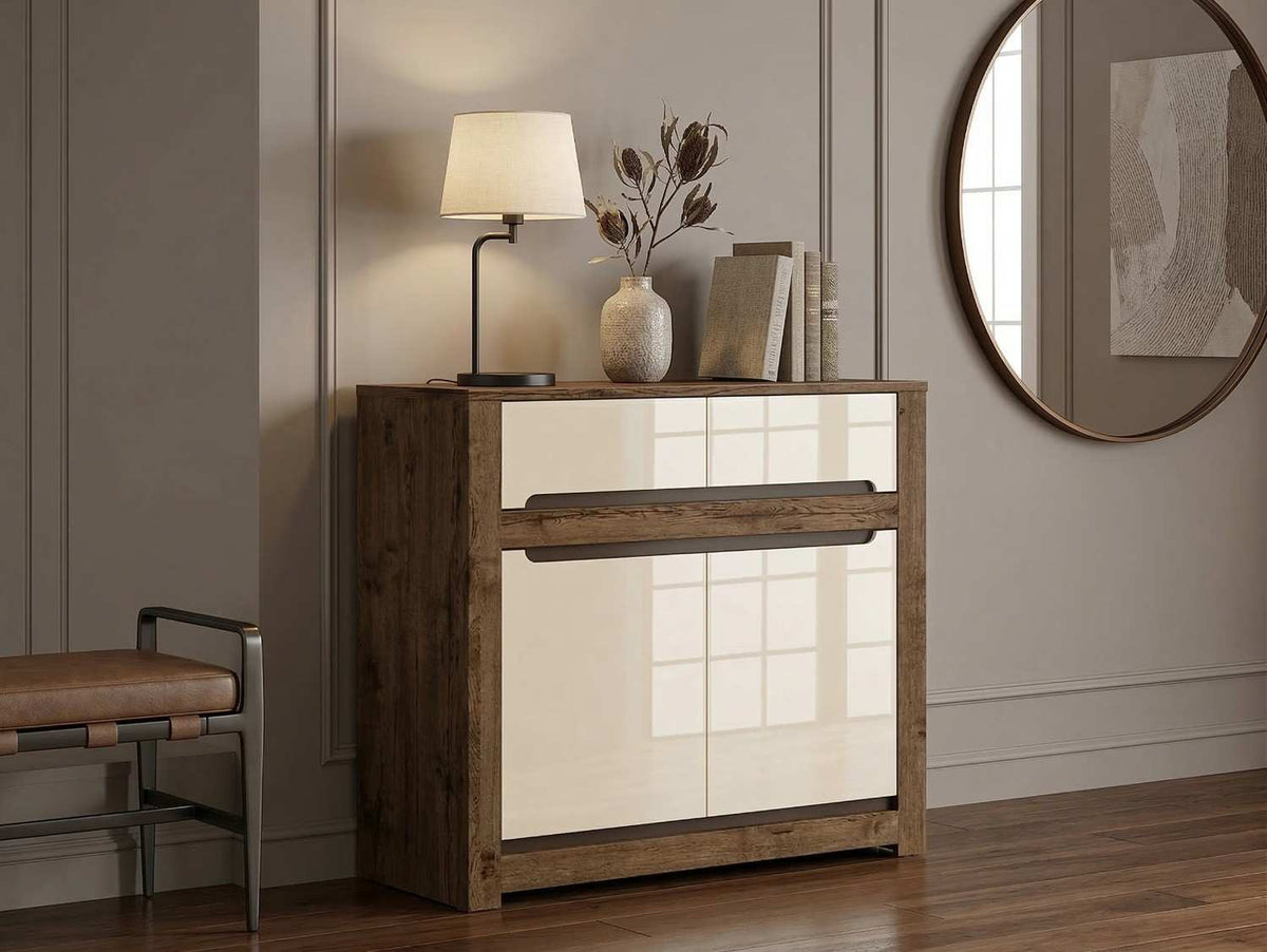 Comoda RUSO KOM2D2S, nuc/bej, PAL, 104x46x99 cm