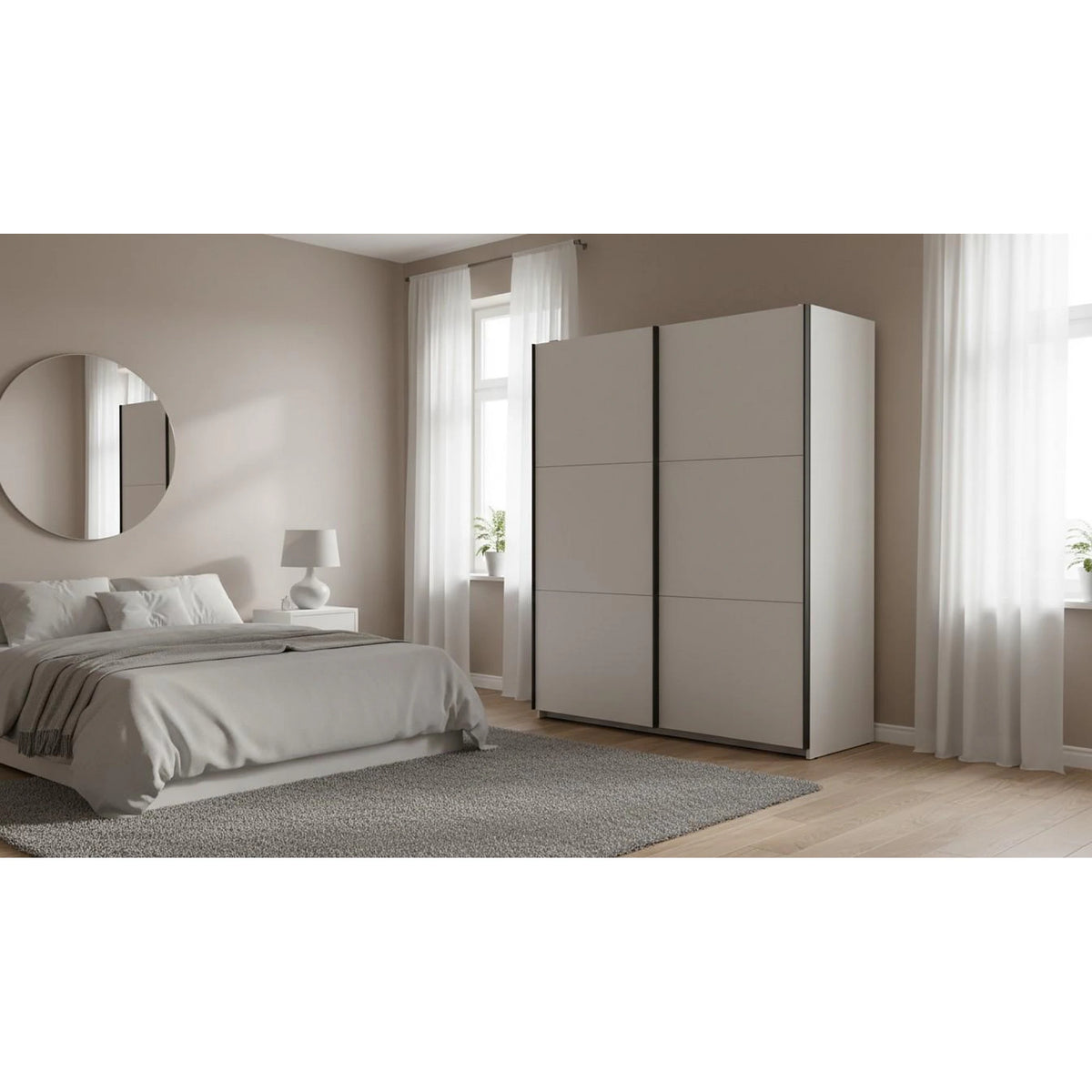 Dulap TETRIX, casmir, PAL, cu 2 usi, 154x60x196 cm