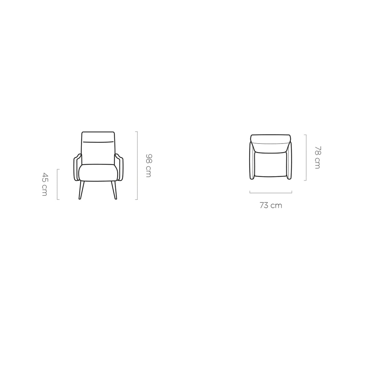 Fotoliu SCOTT, personalizabil materiale gama Premium, 73x78x45 cm