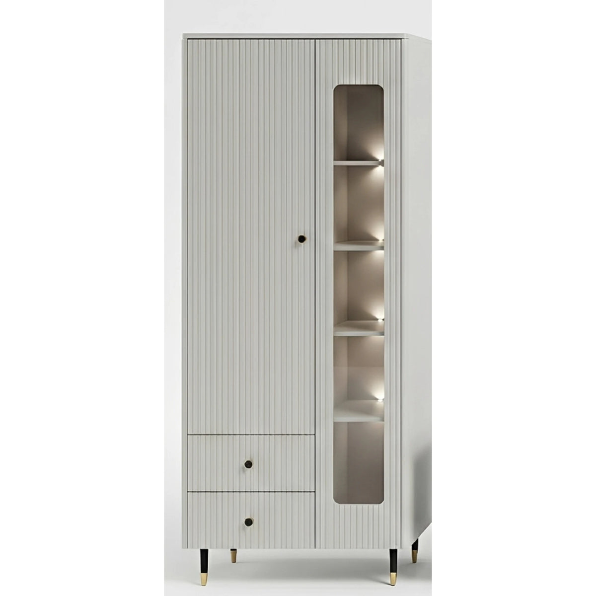 Mobilier de sufragerie moderna SIERRA, casmir/negru, PAL laminat, 3 piese