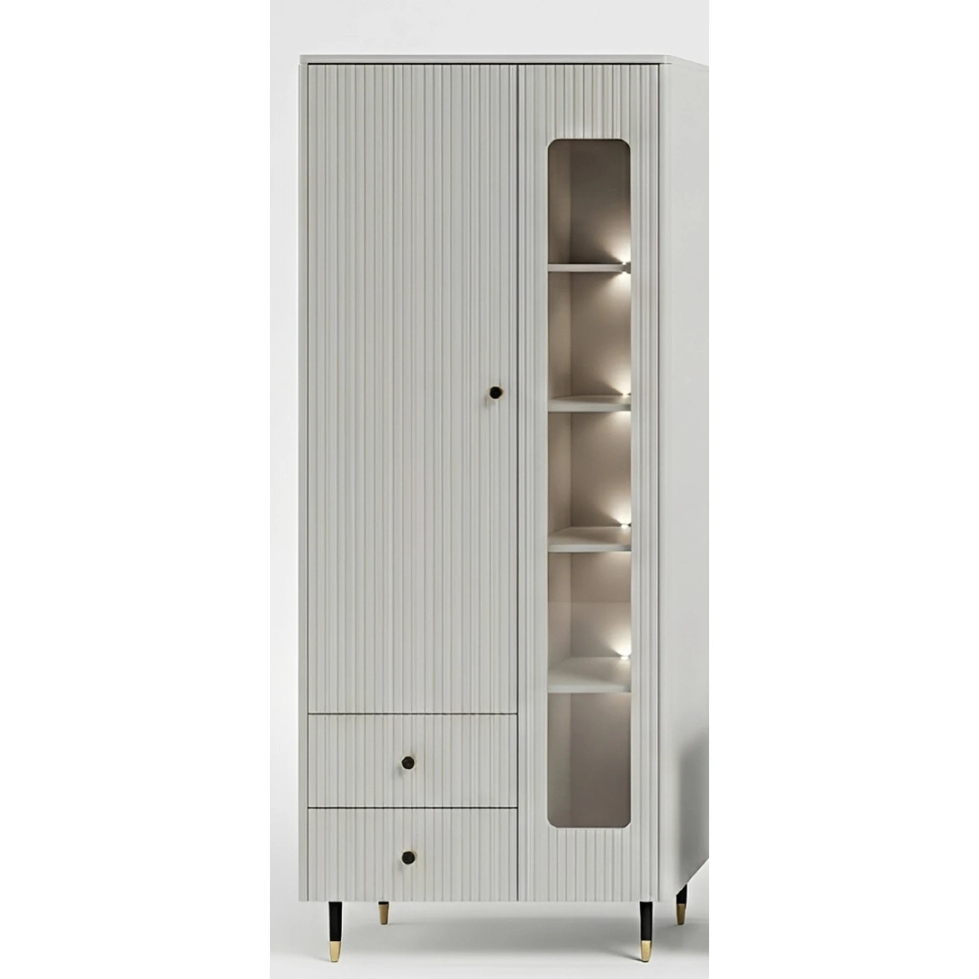 Mobilier de sufragerie moderna SIERRA, casmir/negru, PAL laminat, 3 piese