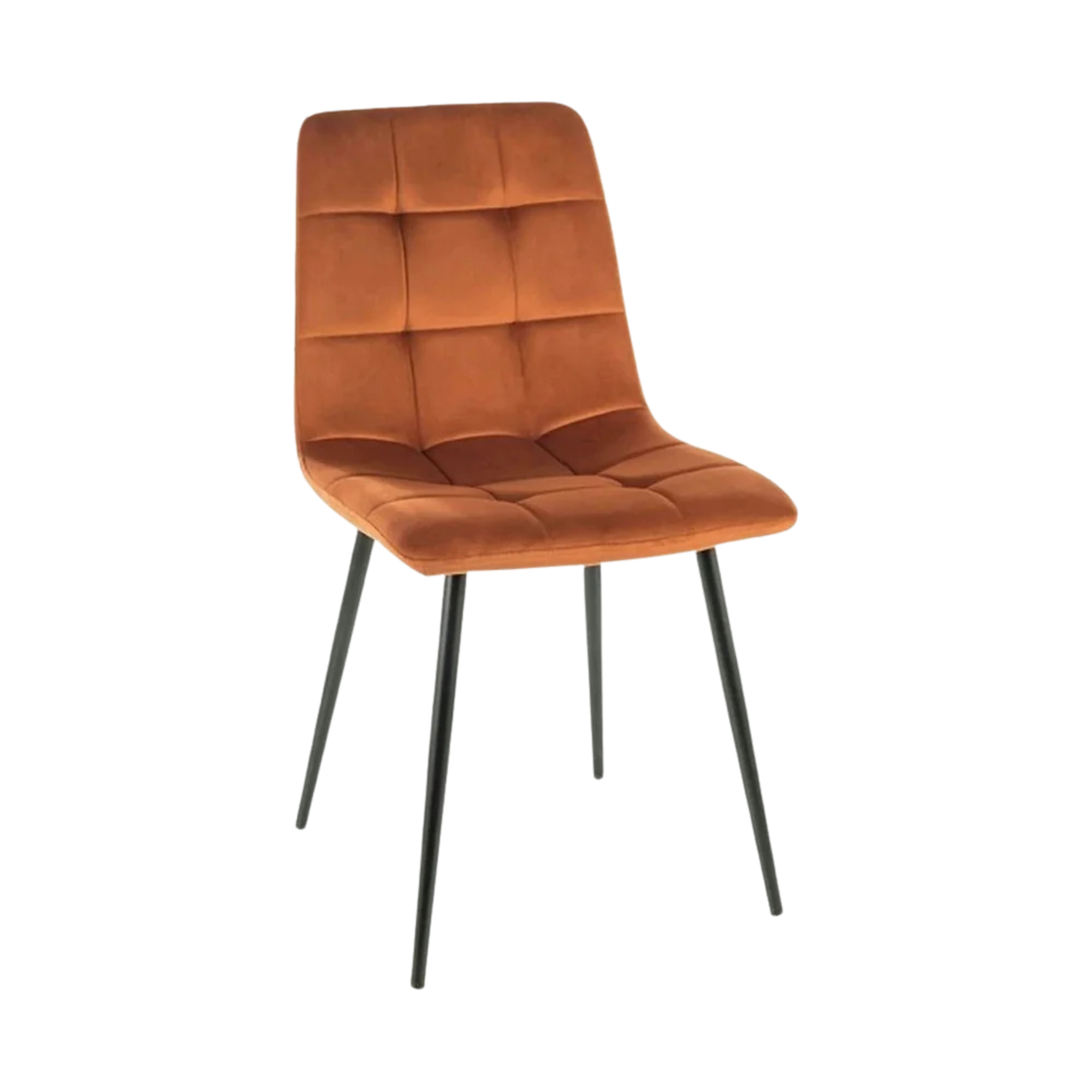 Scaun MILA, caramiziu/negru, stofa catifelata/metal, 45x41x86 cm
