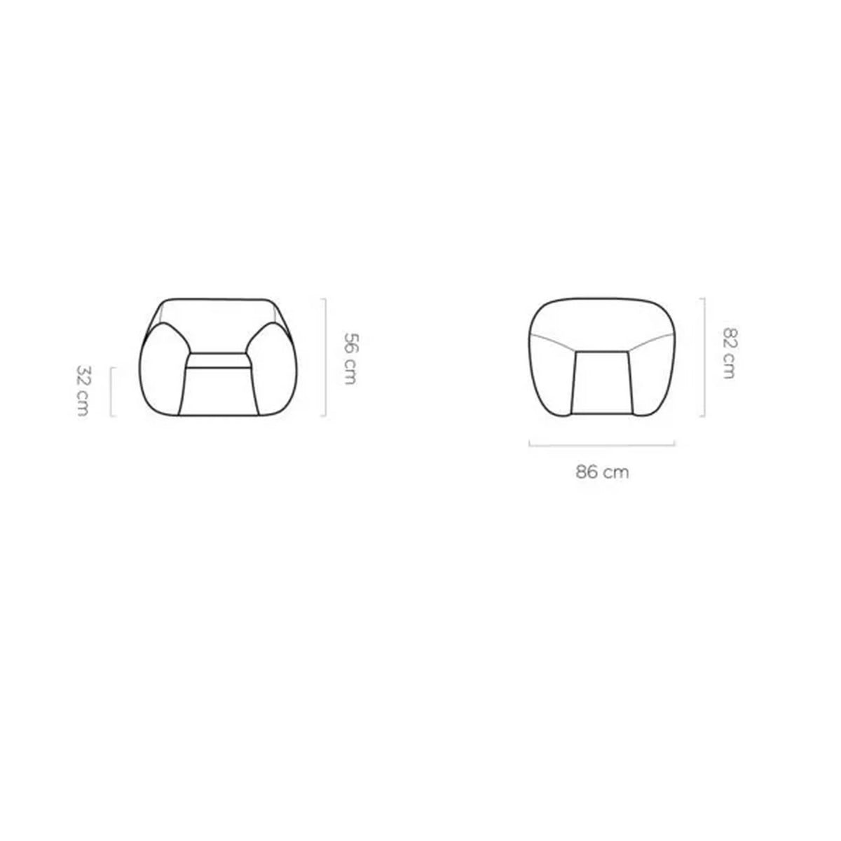 Fotoliu TEDDY MINI, personalizabil materiale gama Premium, 86x82x56 cm