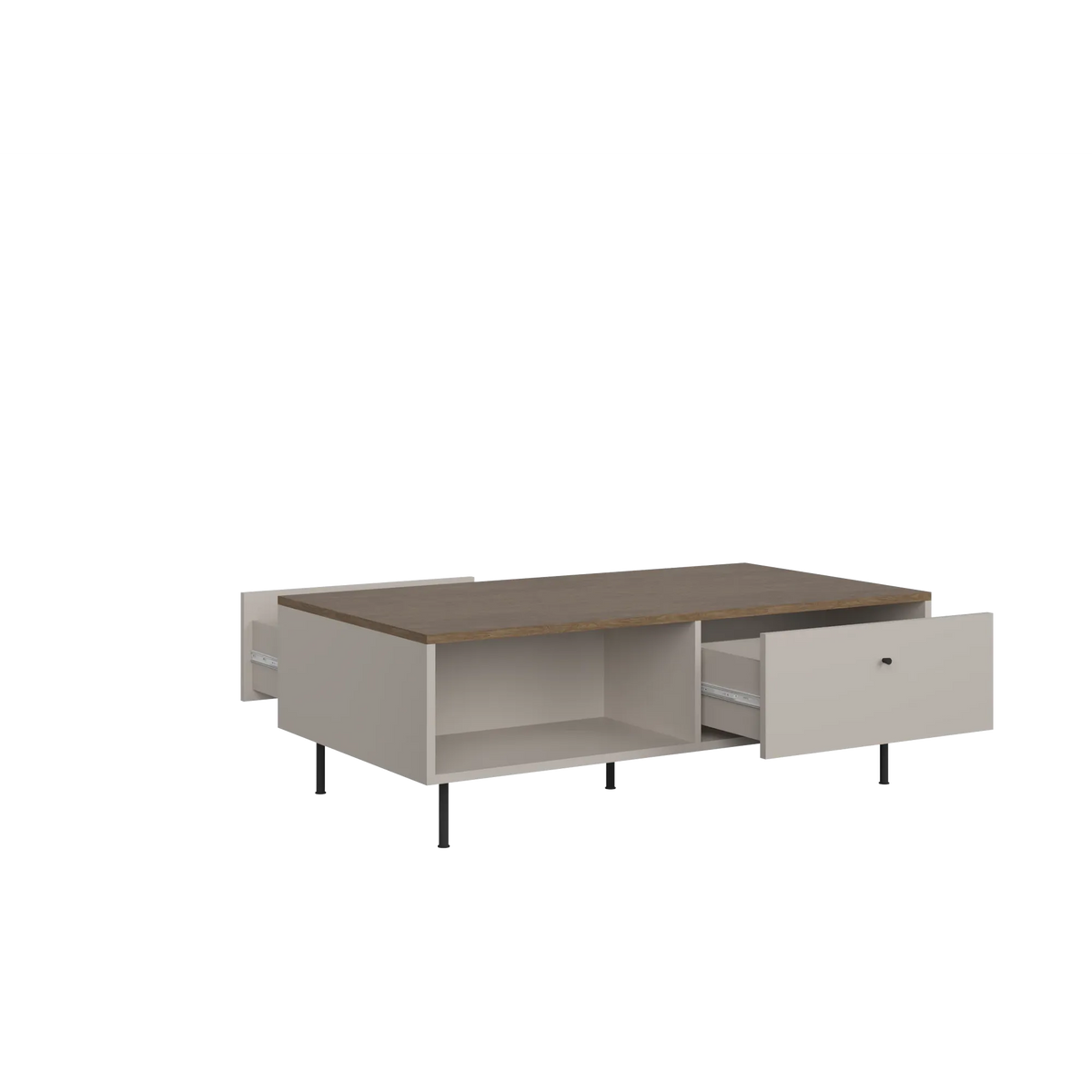 Masuta cafea cu spatiu depozitare TIRAMISU, casmir/stejar, PAL, 110x60x37 cm