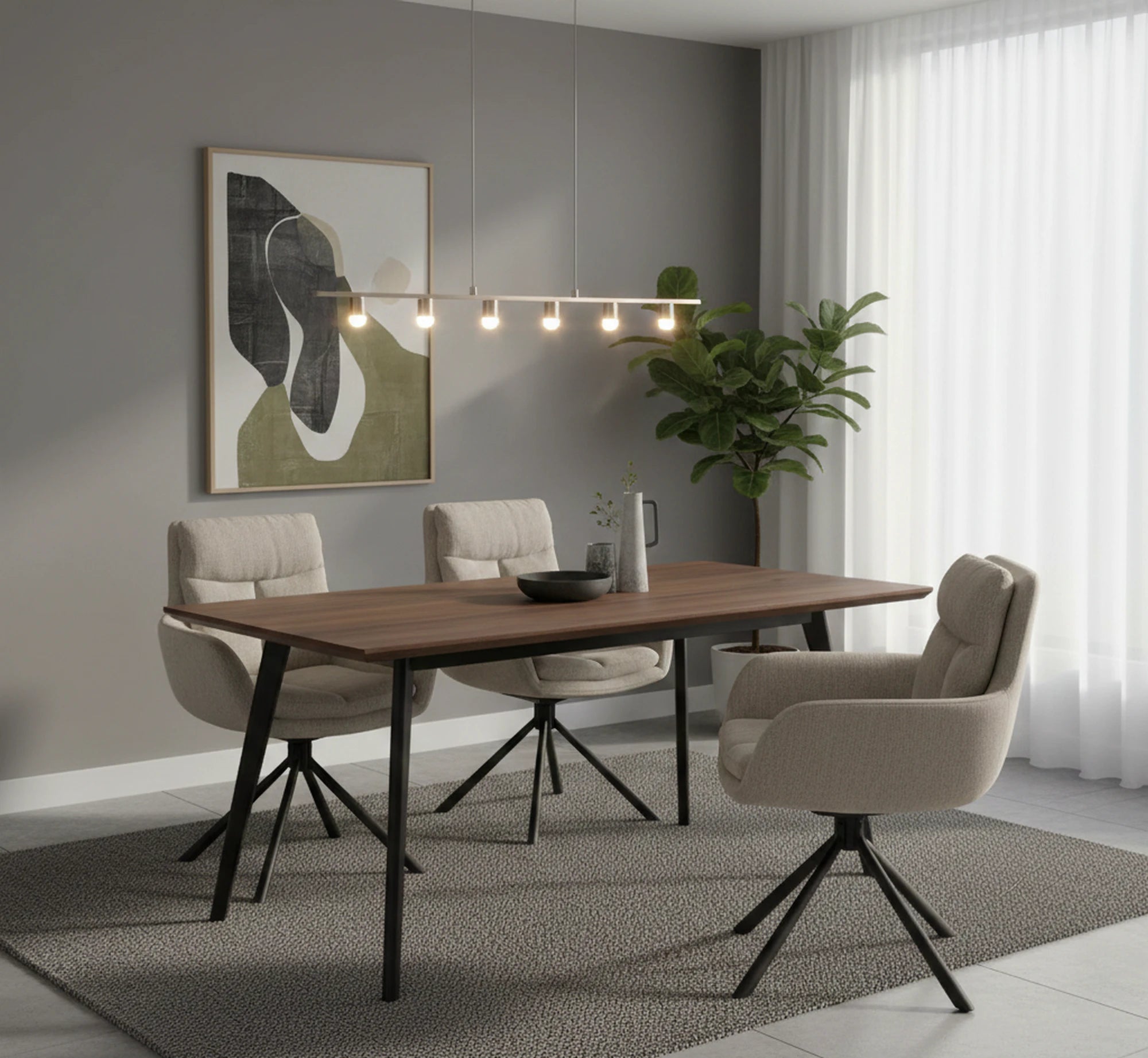 Scaun rotativ K495, bej/negru, stofa clasica/metal, 60x65x87 cm