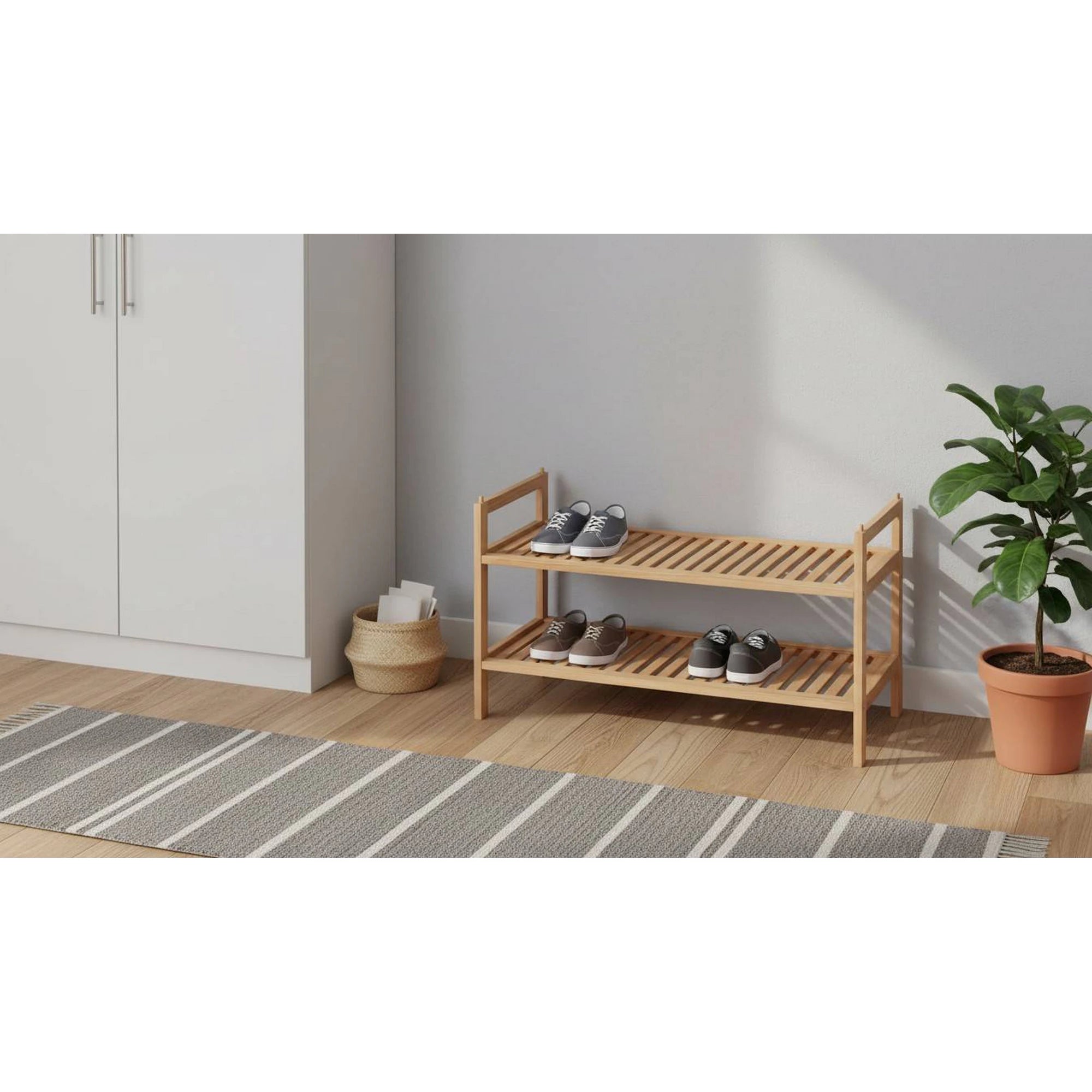 Pantofar ST9, stejar natural, lemn, 69x26x41 cm