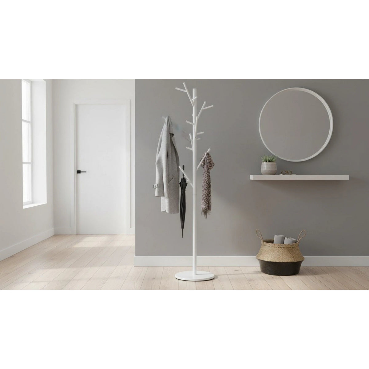 Cuier W33, alb, otel, 30x176 cm