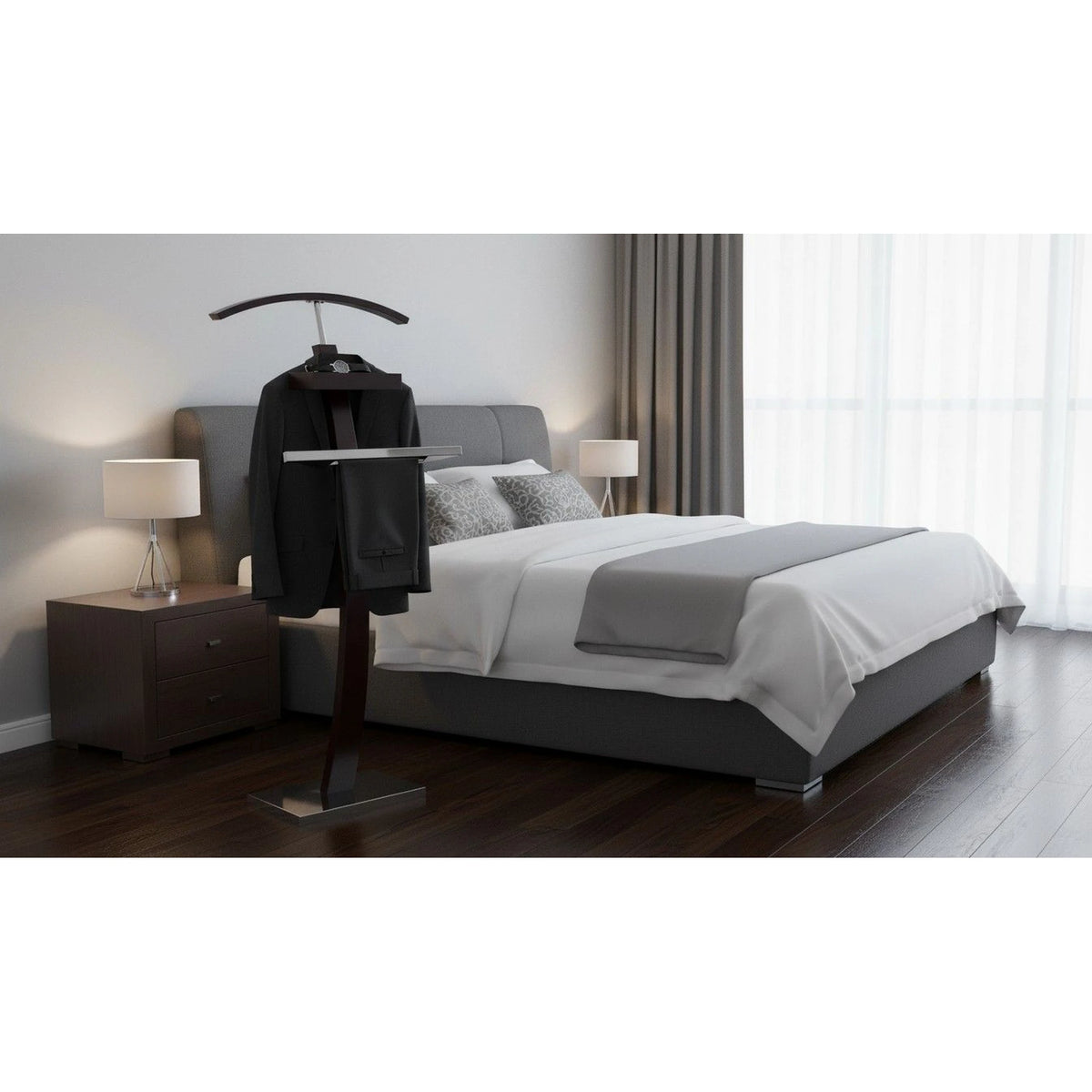 Stander haine WU13, wenge/crom, otel/lemn, 32x20x117 cm