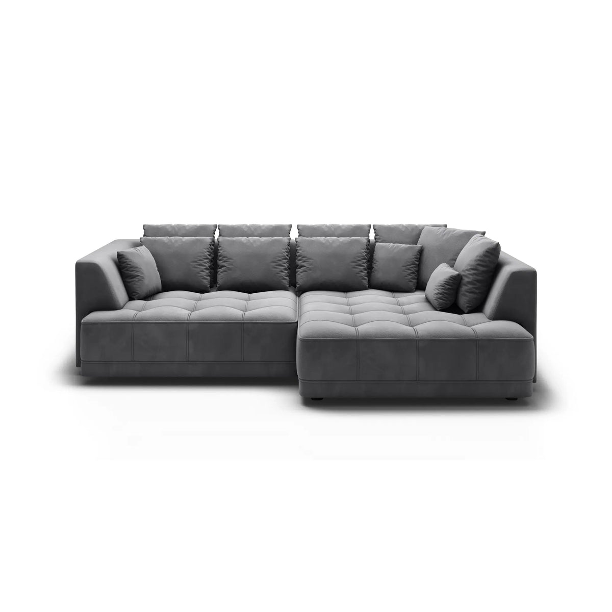 Coltar TIGA, sezlong dreapta, stofa catifelata crem - Salvador 1, Gama Premium, cu reglaj electric, 286x207x77 cm