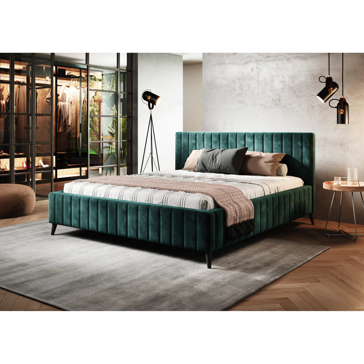 Pat MAGGIE SR 180x200, personalizabil materiale gama Premium, cu suport saltea si sistem de reglare