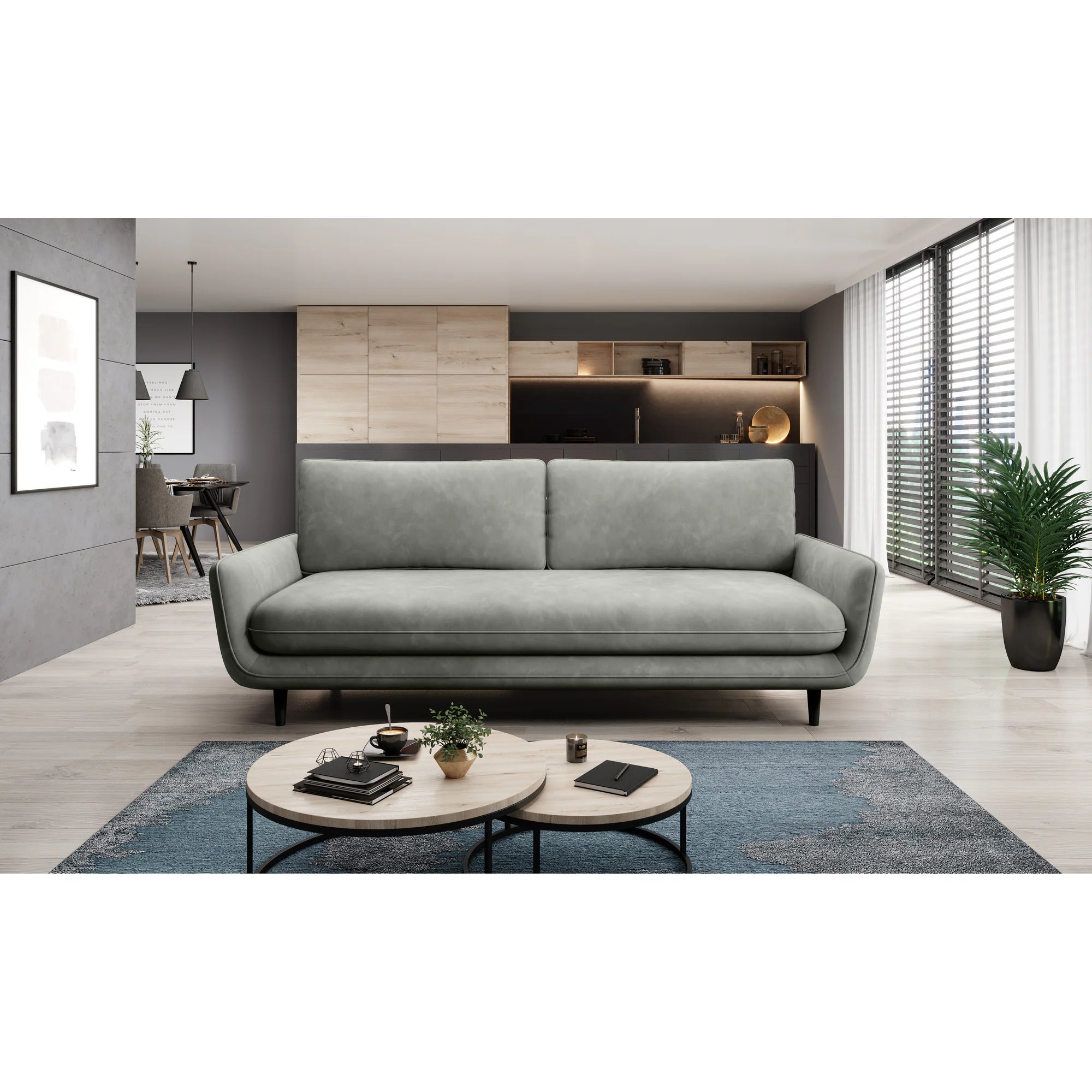 Canapea extensibila Solano, stofa catifelata galben - Riviera 41, Gama Premium, cu lada depozitare, 230x107x85/73 cm