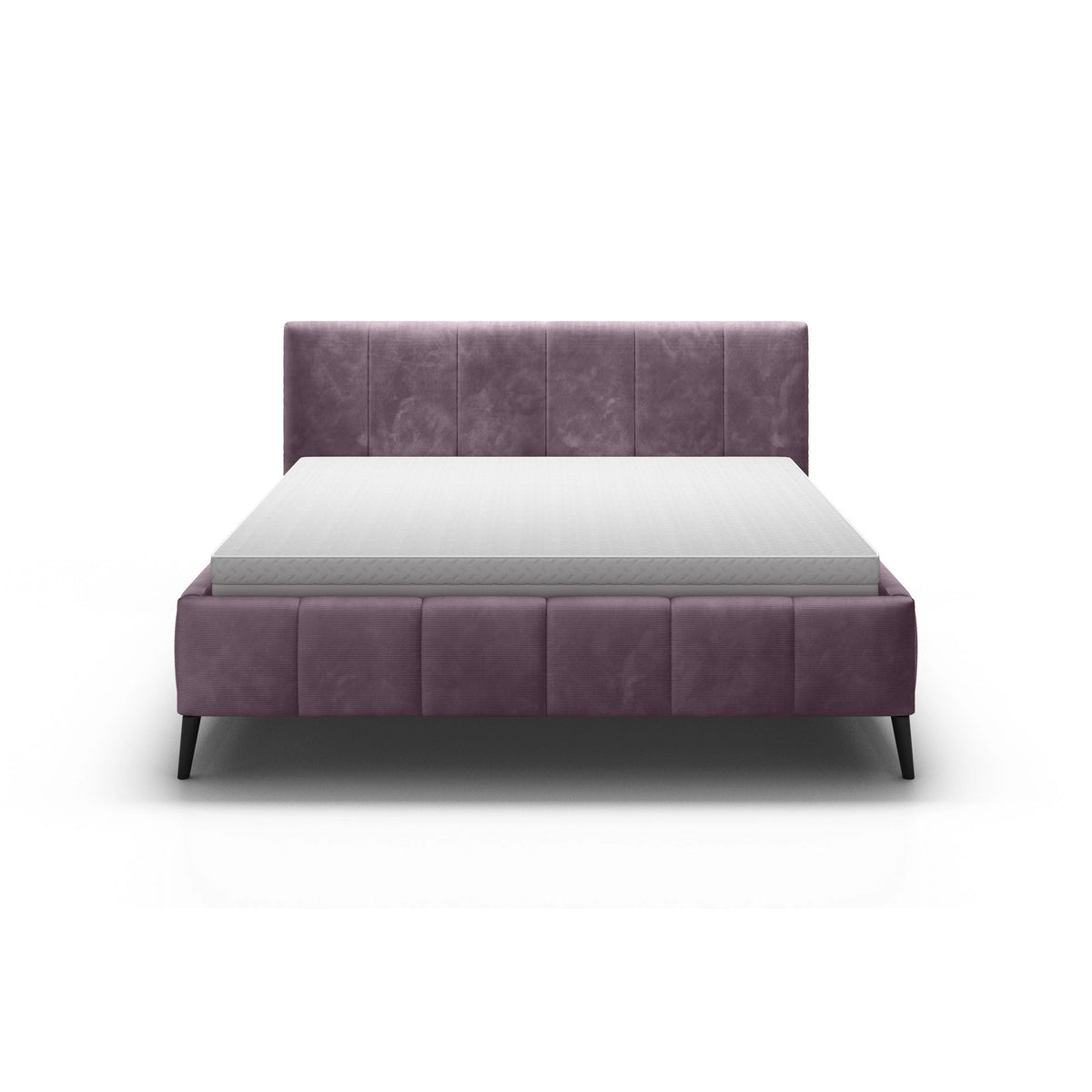 Pat RIVA SR 160x200, stofa catifelata violet - Whisper 14, Gama Premium, cu suport saltea si sistem de reglare