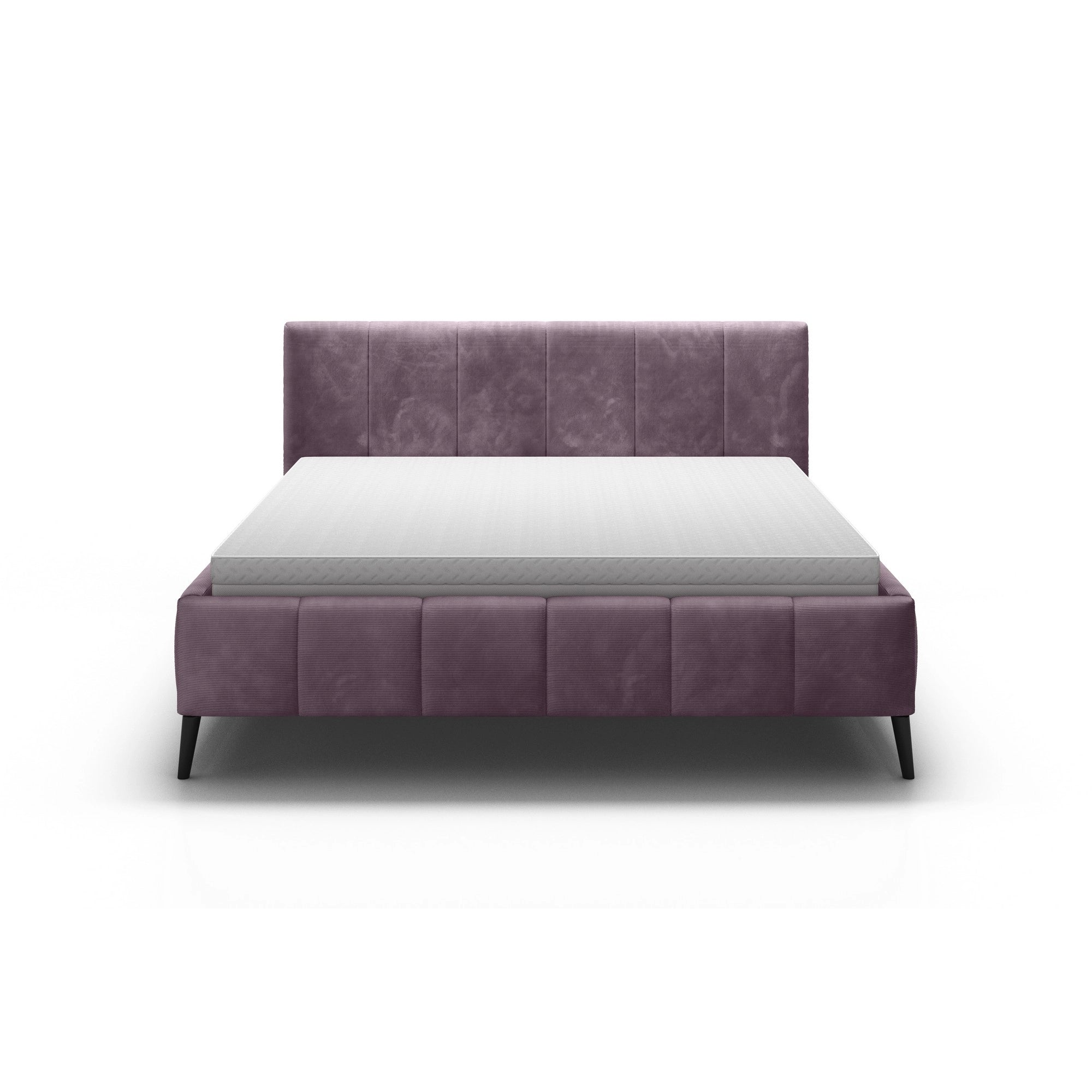 Pat RIVA SR 160x200, stofa catifelata violet - Whisper 14, Gama Premium, cu suport saltea si sistem de reglare