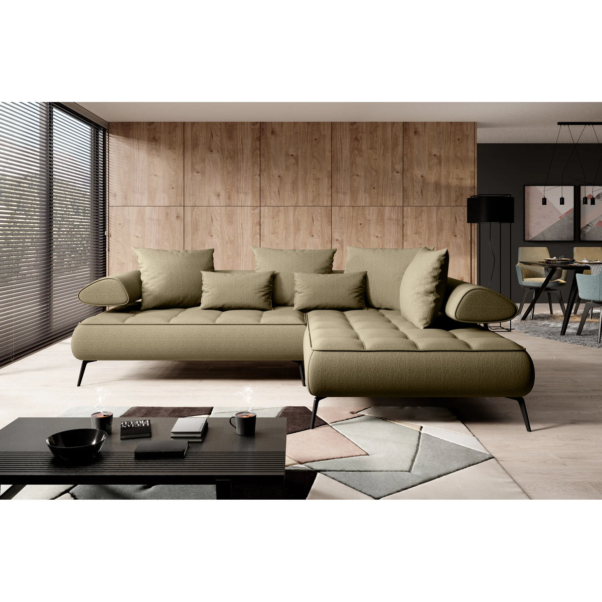 Coltar SELEDO L, personalizabil materiale gama Oferta Avantaj, cu reglaj electric, 268x224x88 cm