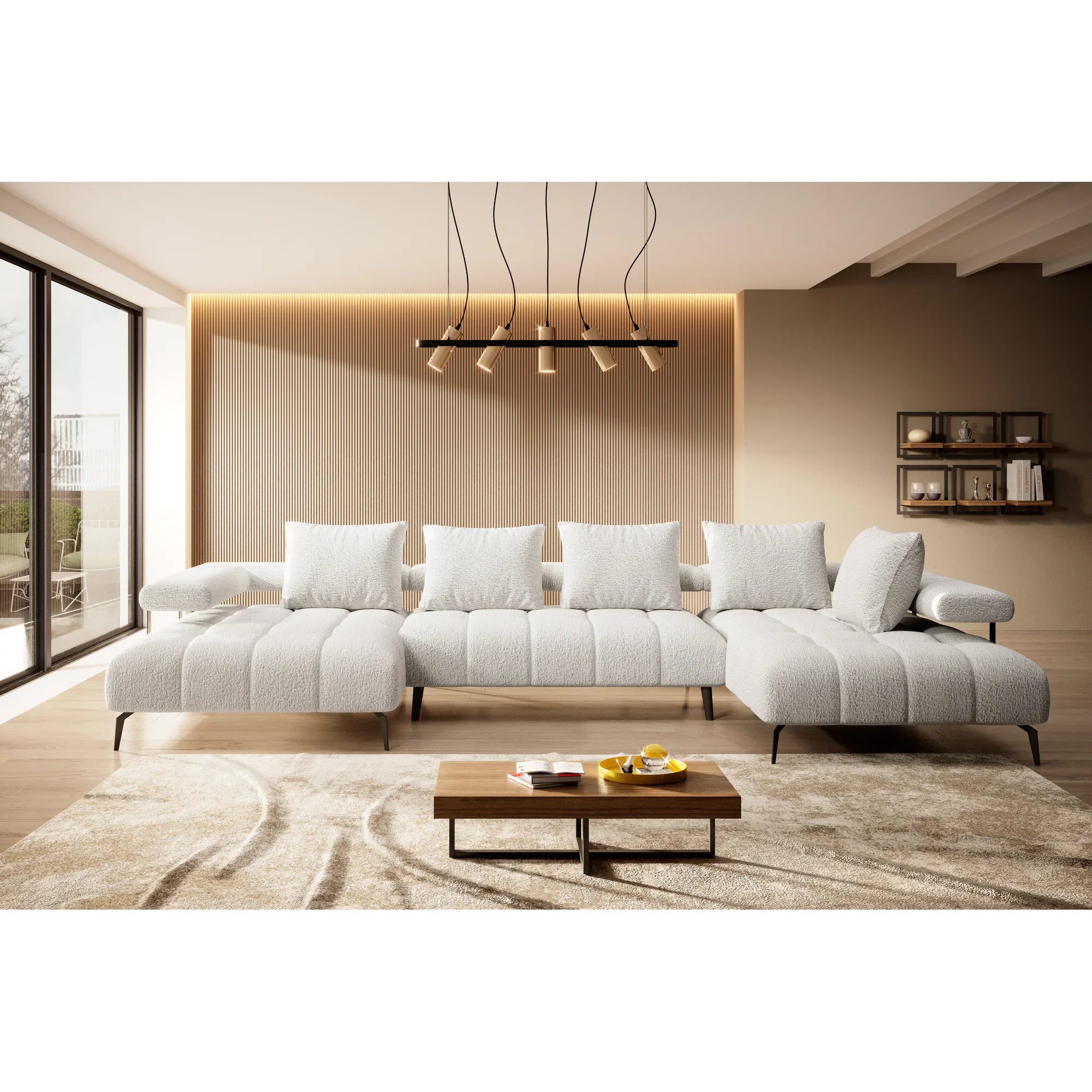Coltar MAGNETIC XL, personalizabil materiale gama Premium, cu reglaj electric, 371x210x86 cm