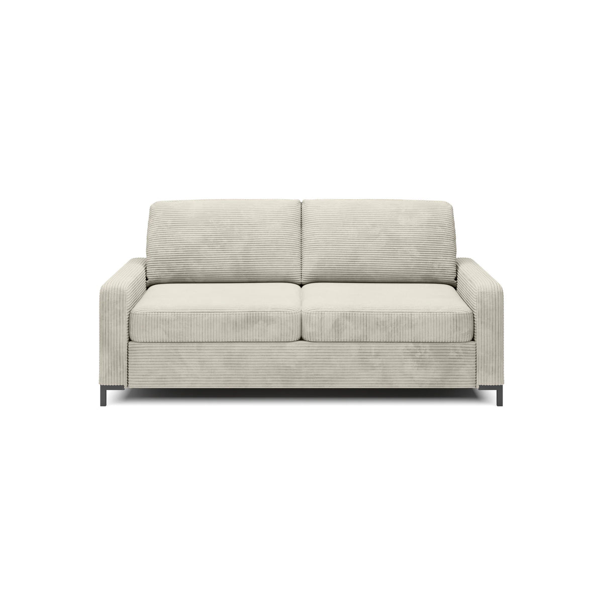 Canapea Tino extensibila 140, stofa catifelata bej - Palladium 02, gama Premium, 187x97x84 cm