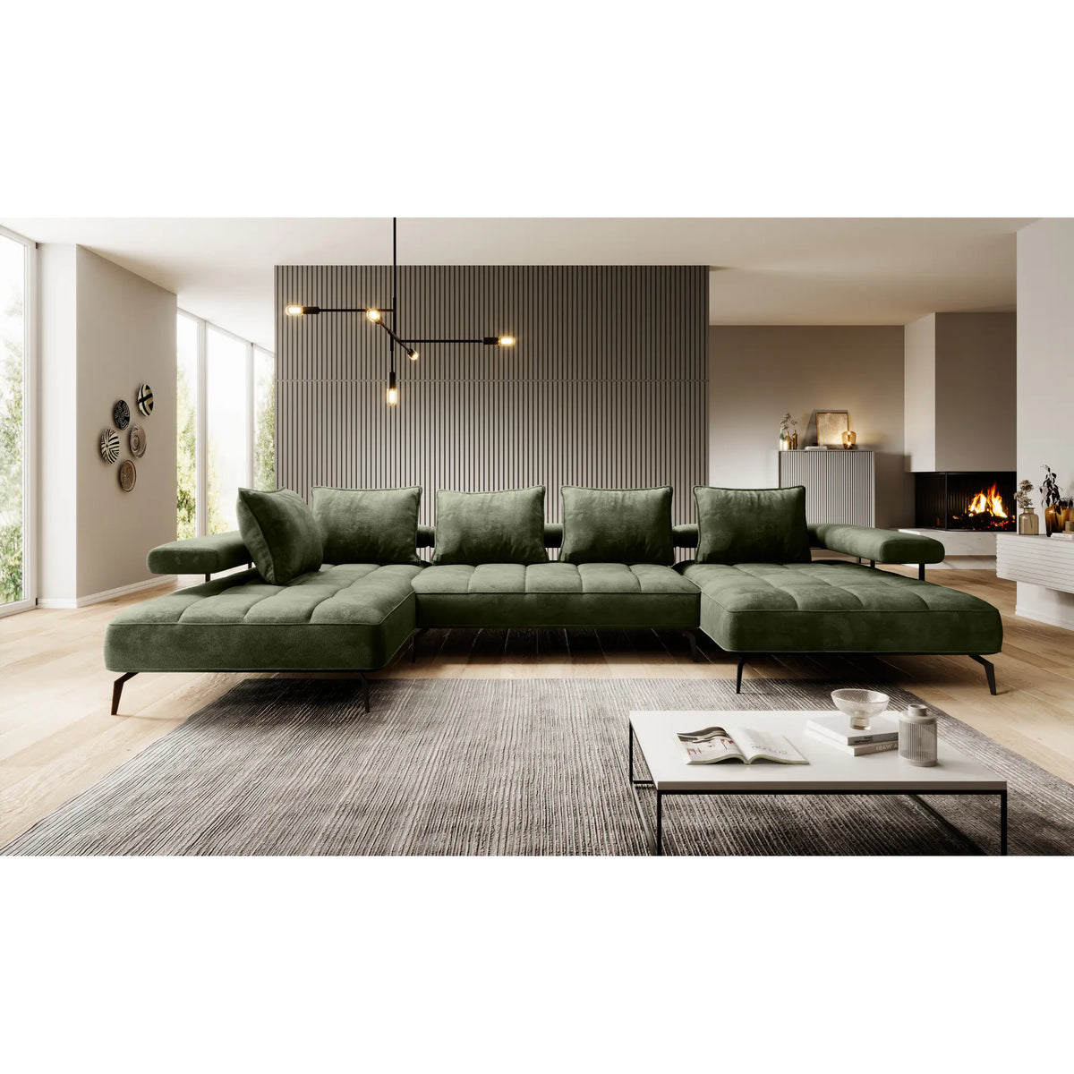 Coltar MONTELLA XL, personalizabil material gama Oferta Avantaj, cu reglaj electric, 372x207x88 cm