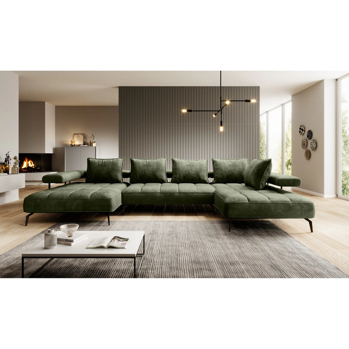 Coltar MONTELLA XL, personalizabil material gama Oferta Avantaj, cu reglaj electric, 372x207x88 cm