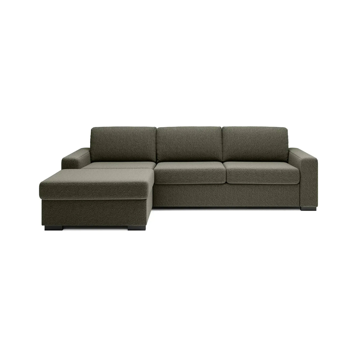 Coltar extensibil 160x200 VANILLA CORNER, sezlong stanga, stofa catifelata gri - Salvador 14, gama Premium, cu lada depozitare, 303x173x87 cm