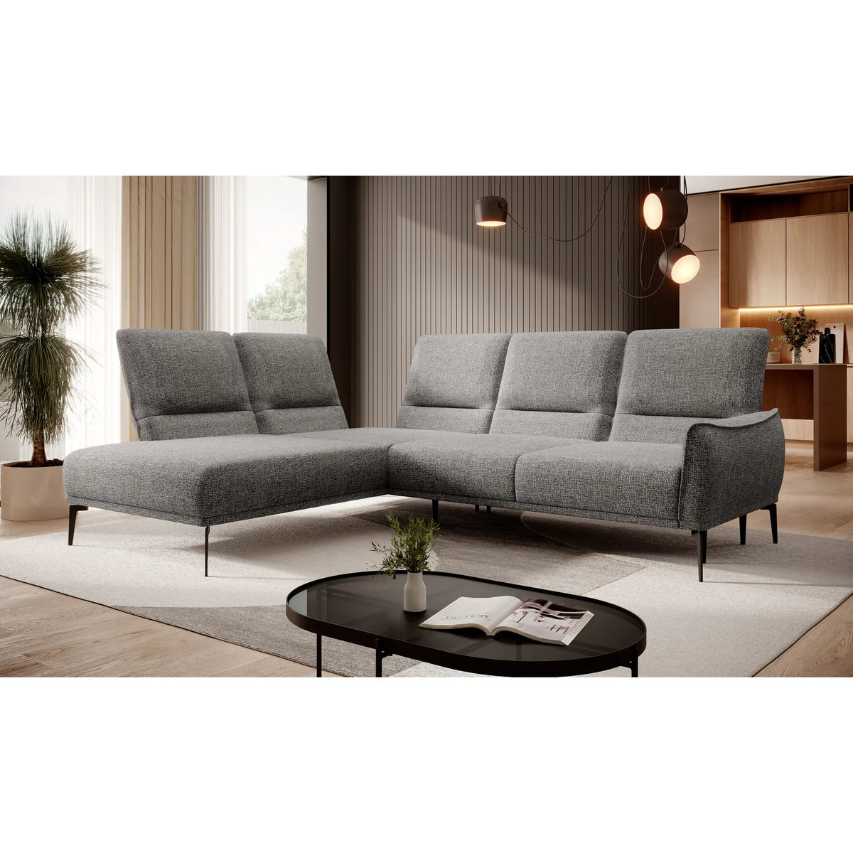 Coltar Storm L, personalizabil materiale gama Premium, cu reglaj electric, 286x231x103 cm