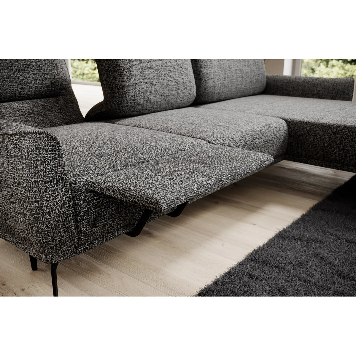 Coltar Storm Mini, personalizabil materiale gama Oferta Avantaj, cu reglaj electric, 280x189x102 cm