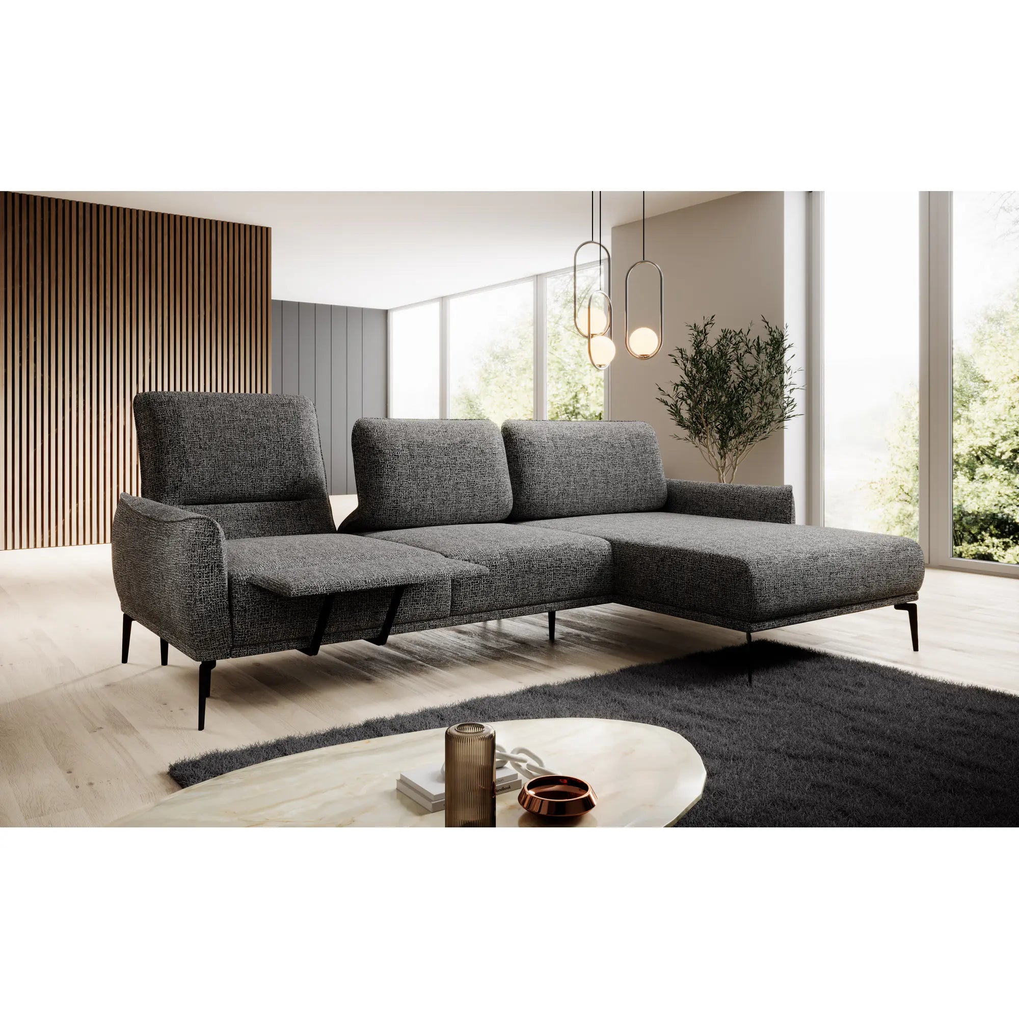 Coltar Storm Mini, personalizabil materiale gama Oferta Avantaj, cu reglaj electric, 280x189x102 cm