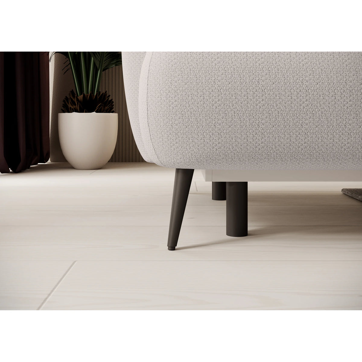 Canapea extensibila CANDY, stofa catifelata gri - Salvador 13, Gama Premium, lada depozitare, 228x98x87 cm