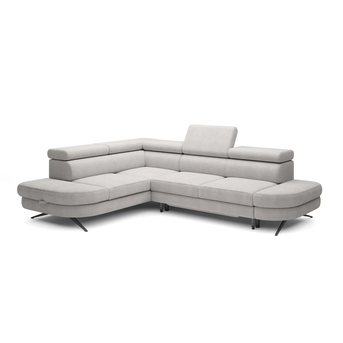 Coltar extensibil OTIS, personalizabil materiale Oferta Avantaj, cu lada depozitare si tetiere reglabile, 276x218x97 cm