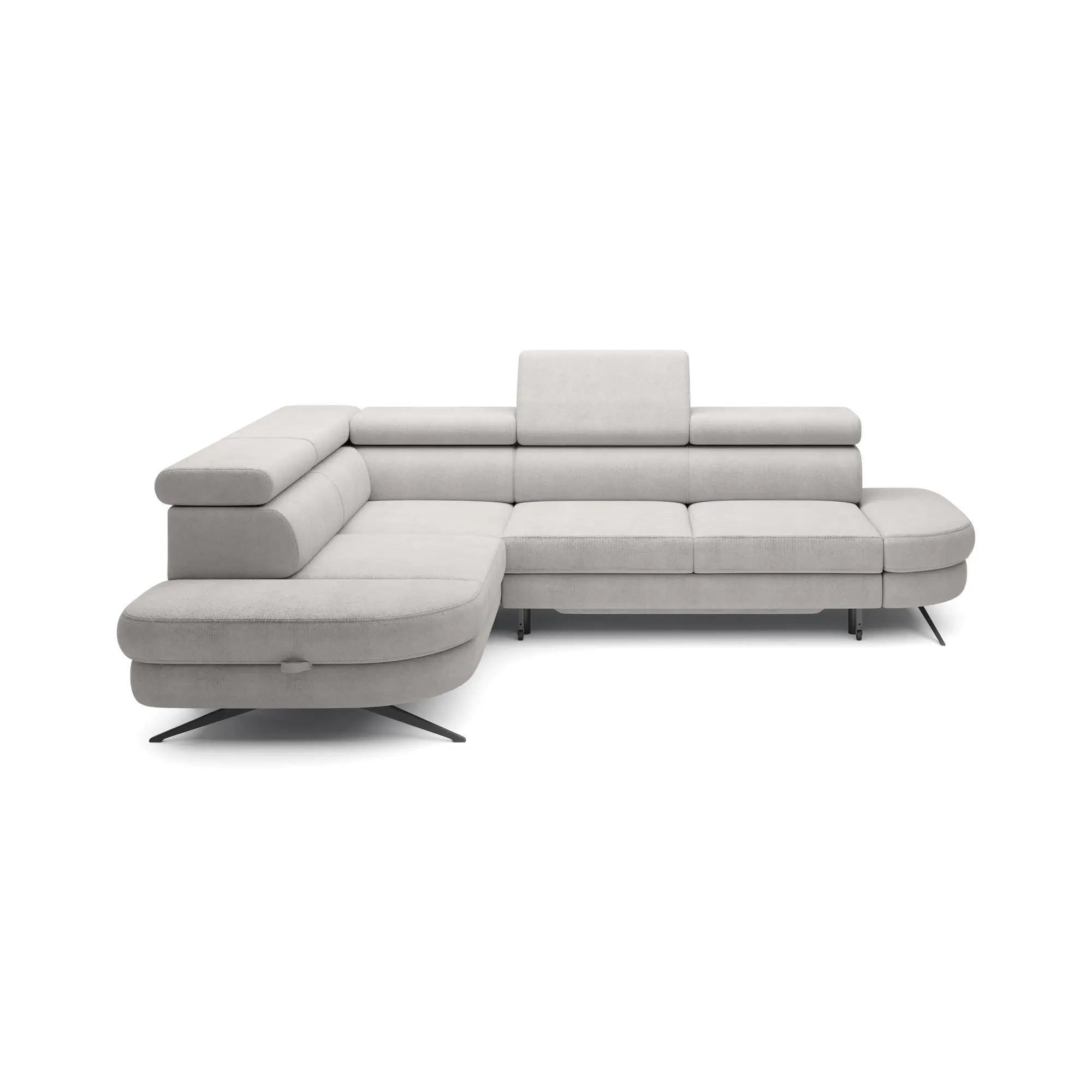 Coltar extensibil OTIS, personalizabil materiale Oferta Avantaj, cu lada depozitare si tetiere reglabile, 276x218x97 cm