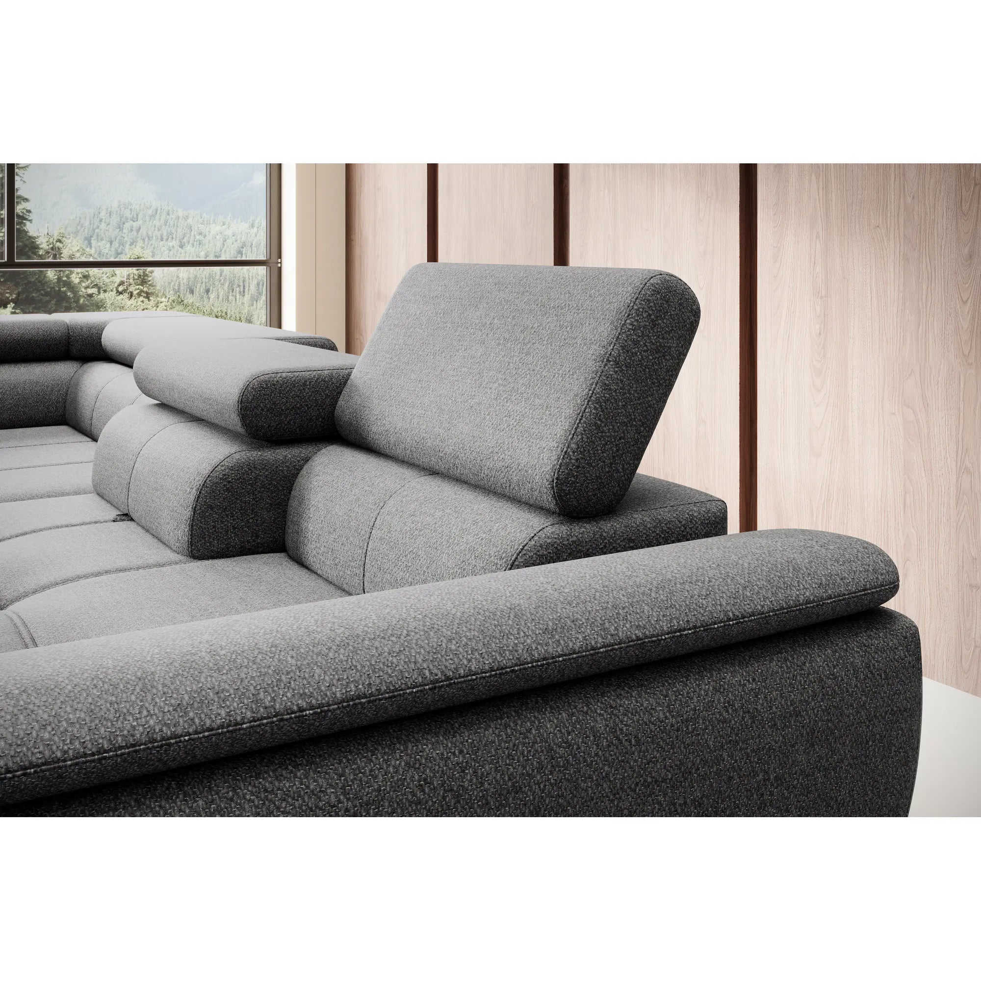 Coltar extensibil DENVER L, personalizabil materiale gama Oferta Avantaj, cu lada depozitare, 288x218x94 cm