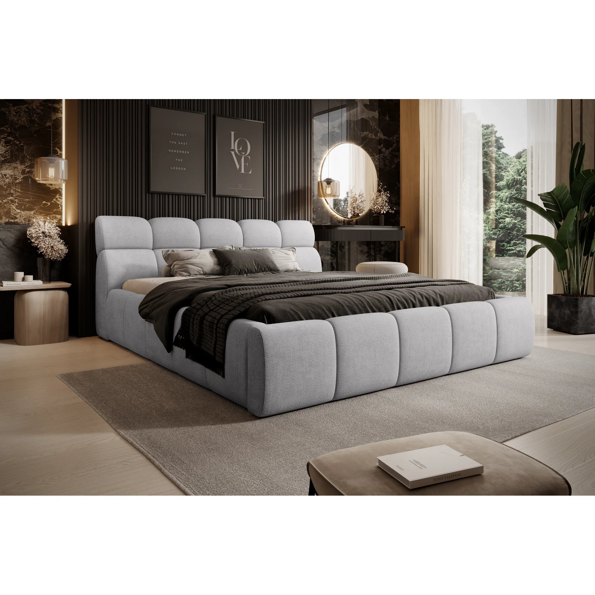 Pat GIULIA 180x200, personalizabil materiale Gama Premium, cu spatiu depozitare, somiera metalica si pistoane