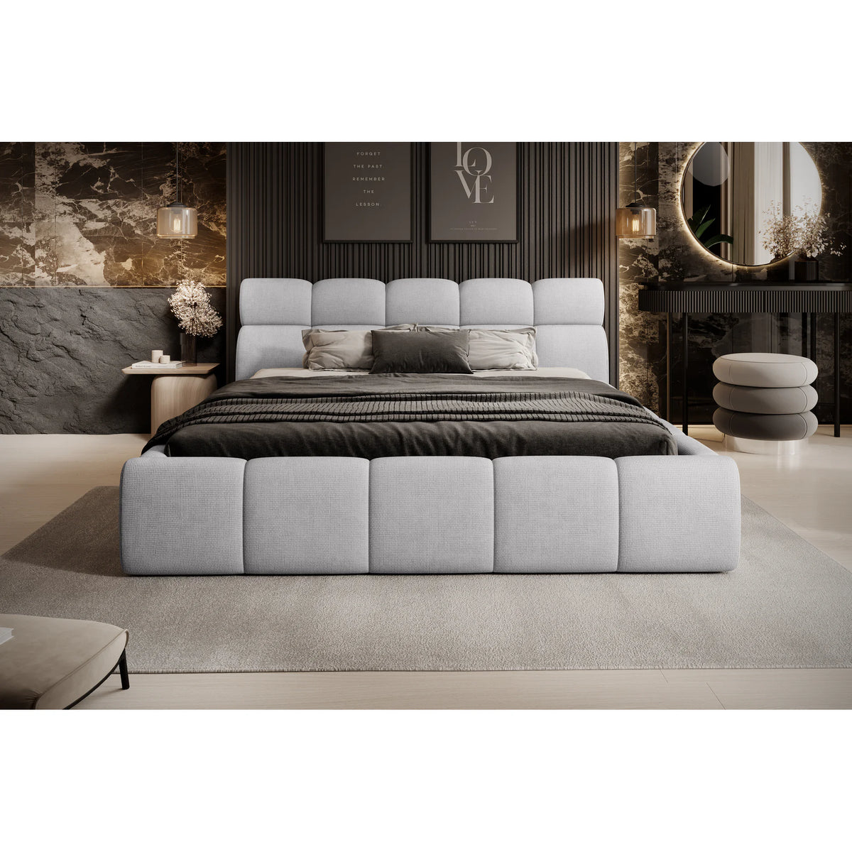 Pat GIULIA 180x200, personalizabil materiale gama Oferta Avantaj, cu spatiu depozitare, somiera metalica si pistoane