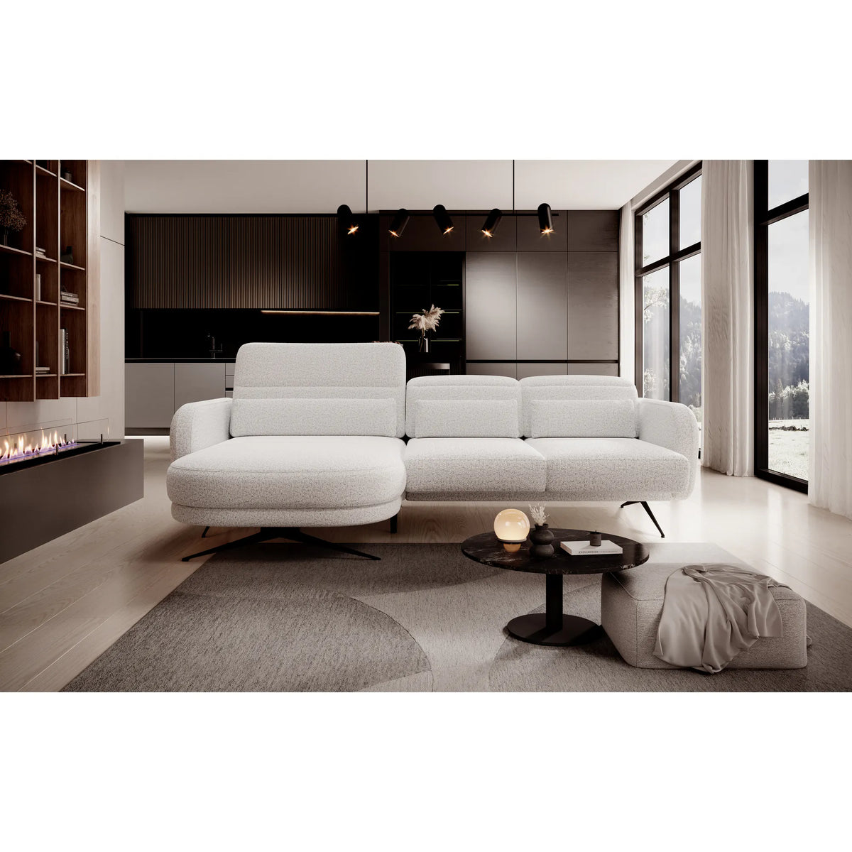 Coltar BARILLO S, personalizabil materiale gama Oferta Avantaj, cu reglaj electric si tetiere reglabile, 261x170x97 cm