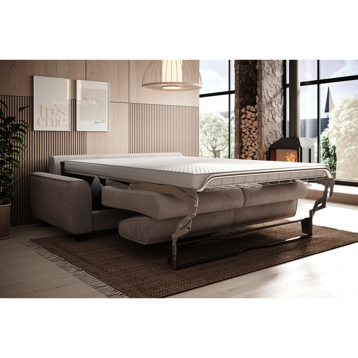 Canapea extensibila MONZA 140, personalizabil materiale Gama Premium, 200x98x84 cm