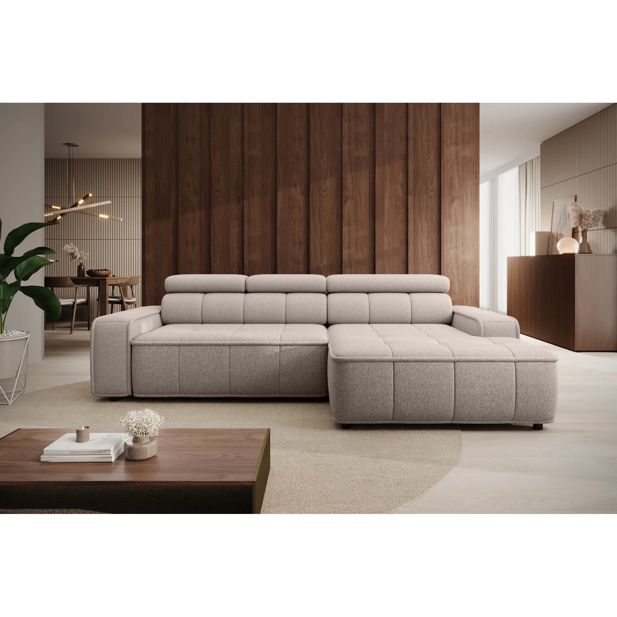 Coltar THIAGO S, personalizabil materiale Gama Oferta Avantaj, cu reglaj electric, 280x170x99 cm