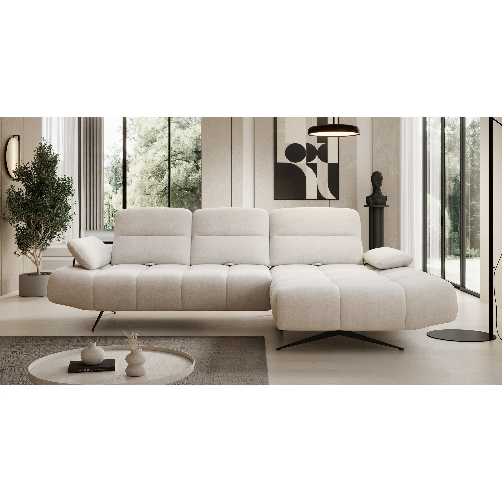 Coltar FALCAO S, personalizabil materiale Gama Oferta Avantaj, tetiere reglabile, 284x173x91 cm
