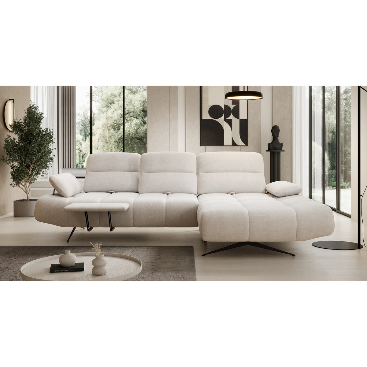 Coltar FALCAO S, personalizabil materiale Gama Premium, tetiere reglabile, 284x173x91 cm