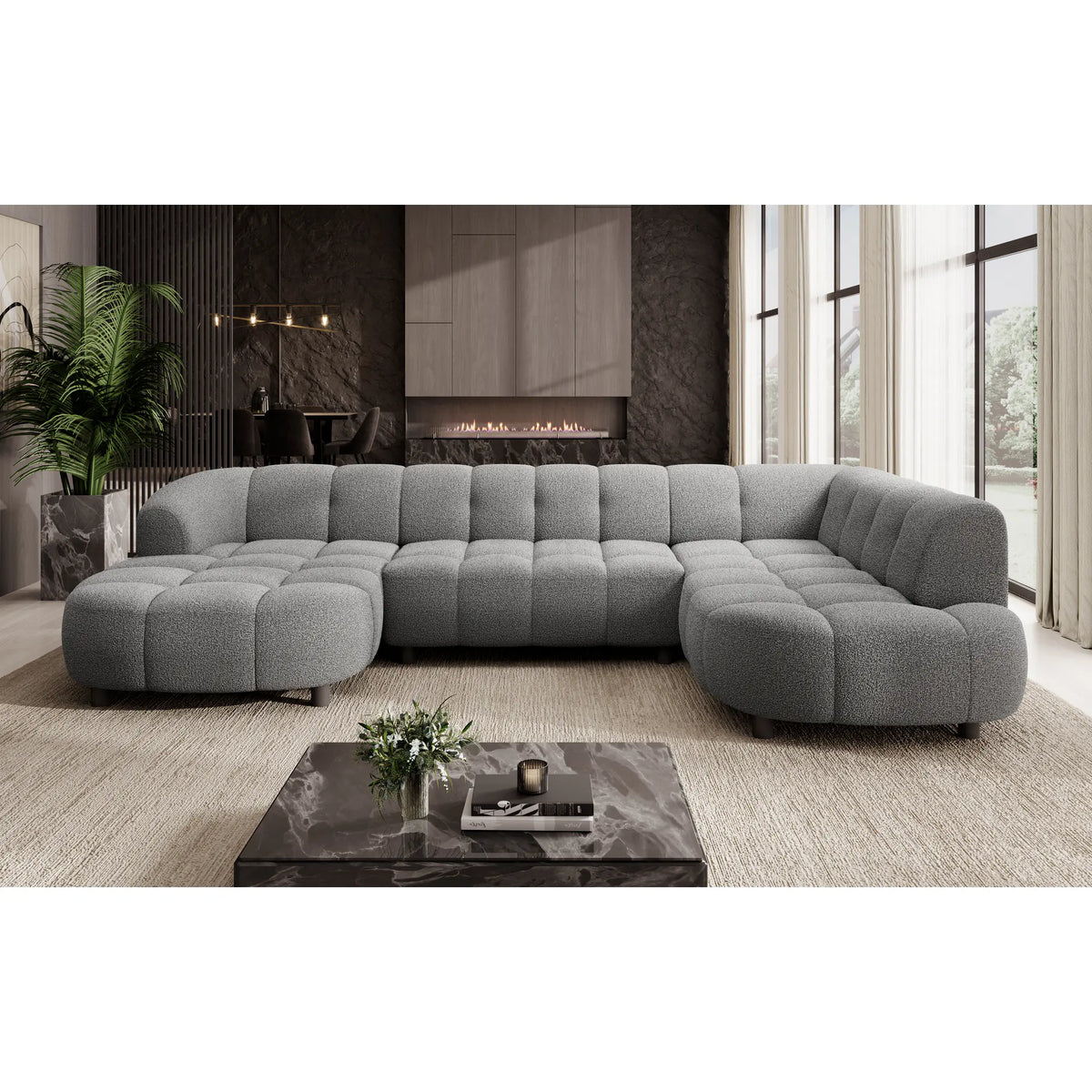 Coltar VELPA XL, personalizabil materiale Gama Premium, cu reglaj electric, 355x205x79 cm
