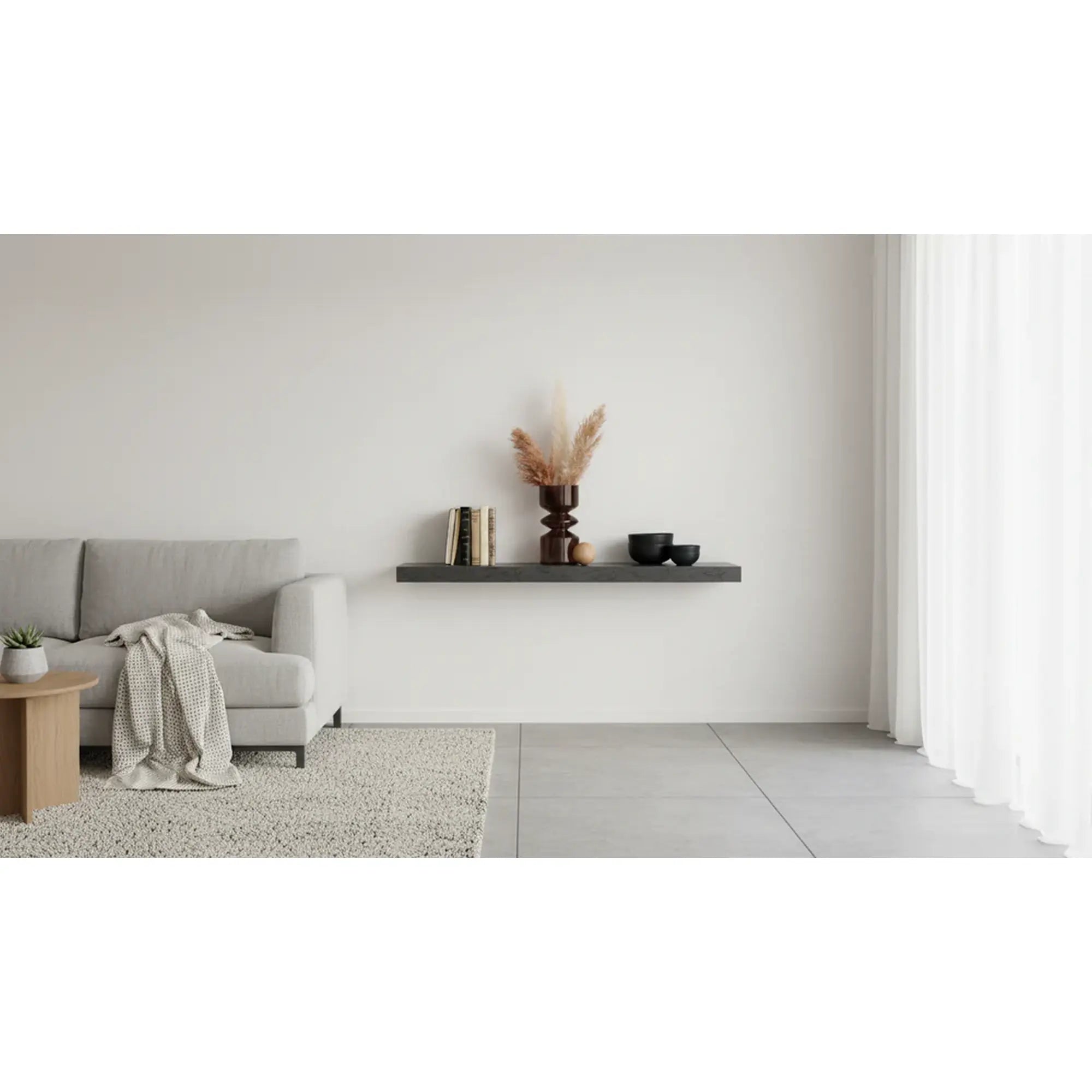 Polita ZACK, gri antracit, 80x25x5 cm