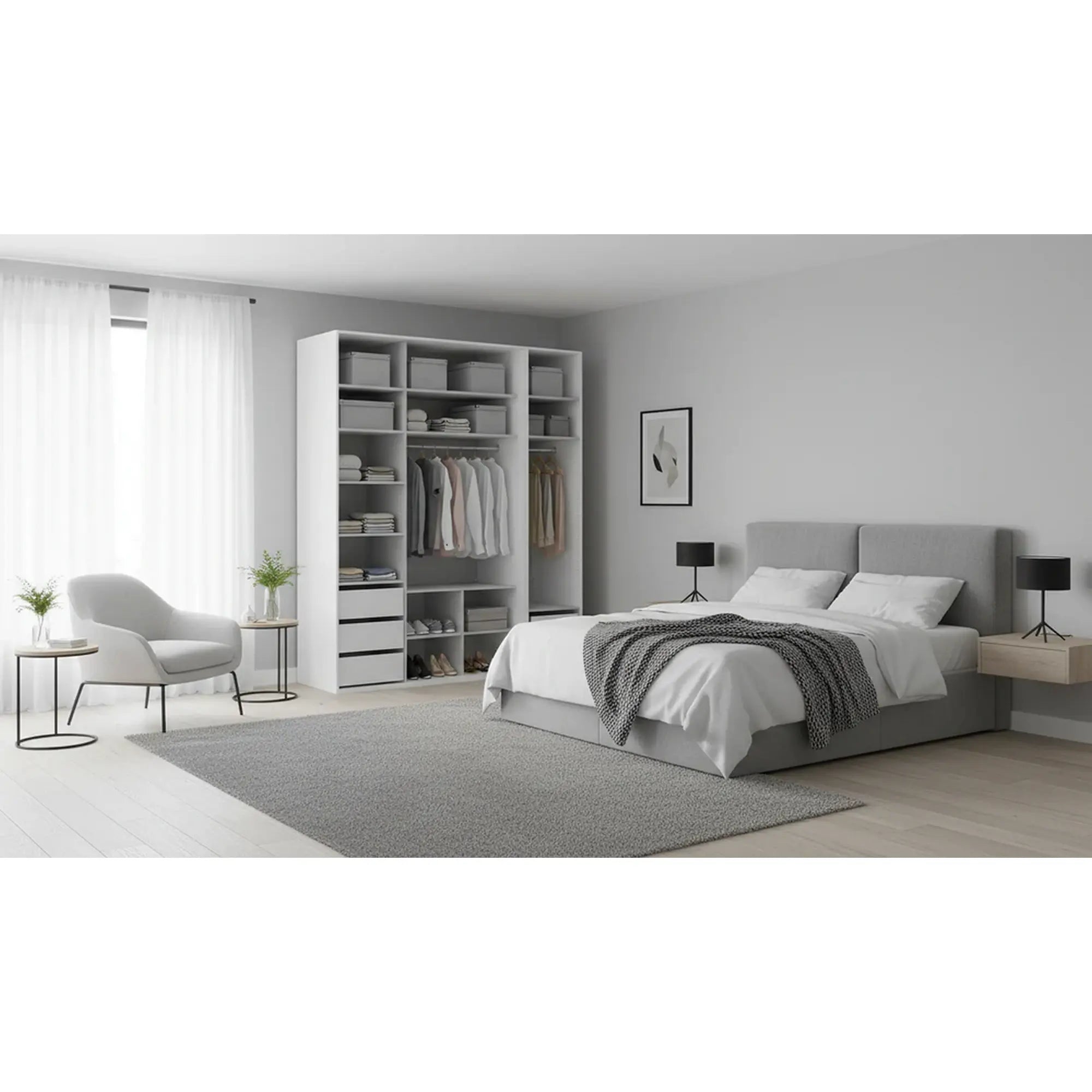 Dressing FLEX, alb, PAL, 200x66x240 cm