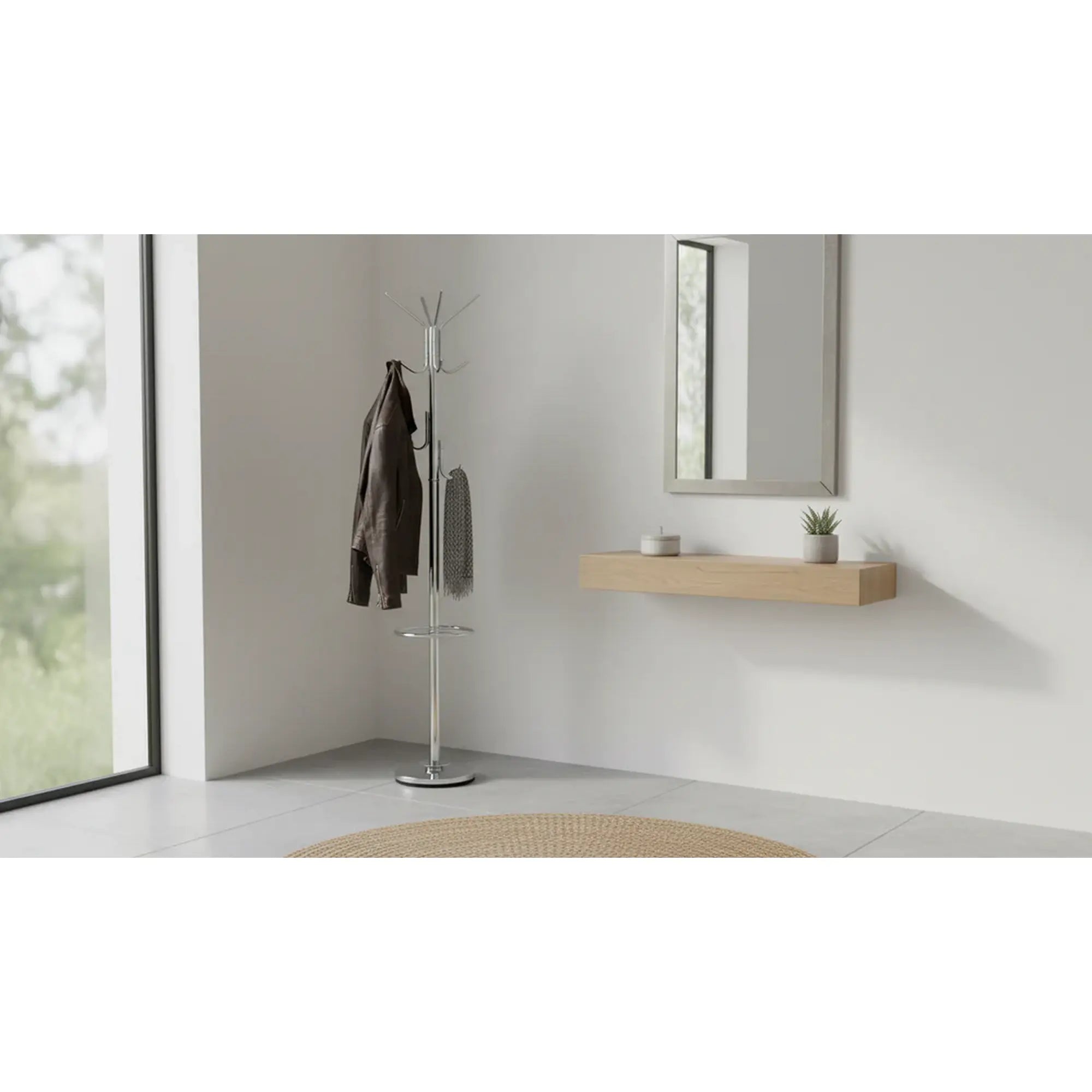 Cuier pom W24, crom, otel, 30x181 cm
