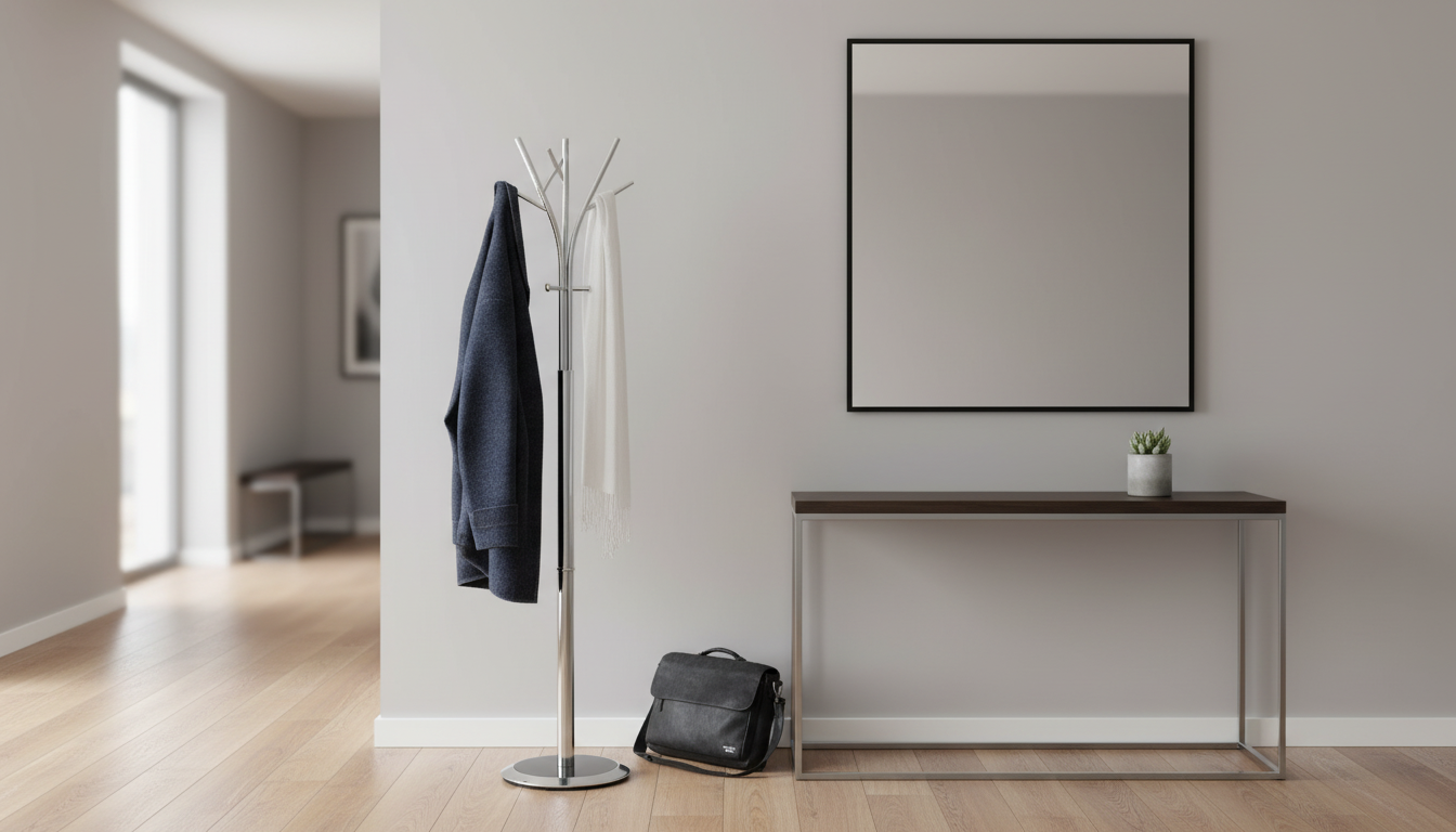 Cuier pom GUSSAGO, crom, metal, 36x173 cm