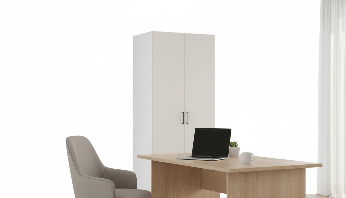 Dulap FLEX, casmir/alb, PAL, cu 2 usi, 100x66x240 cm