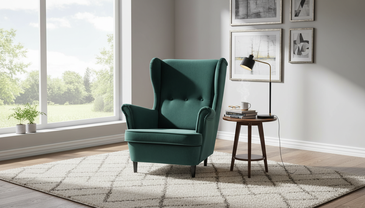 Fotoliu LORD, stofa catifelata verde - Bluvel 78/wenge, 82x92x101 cm